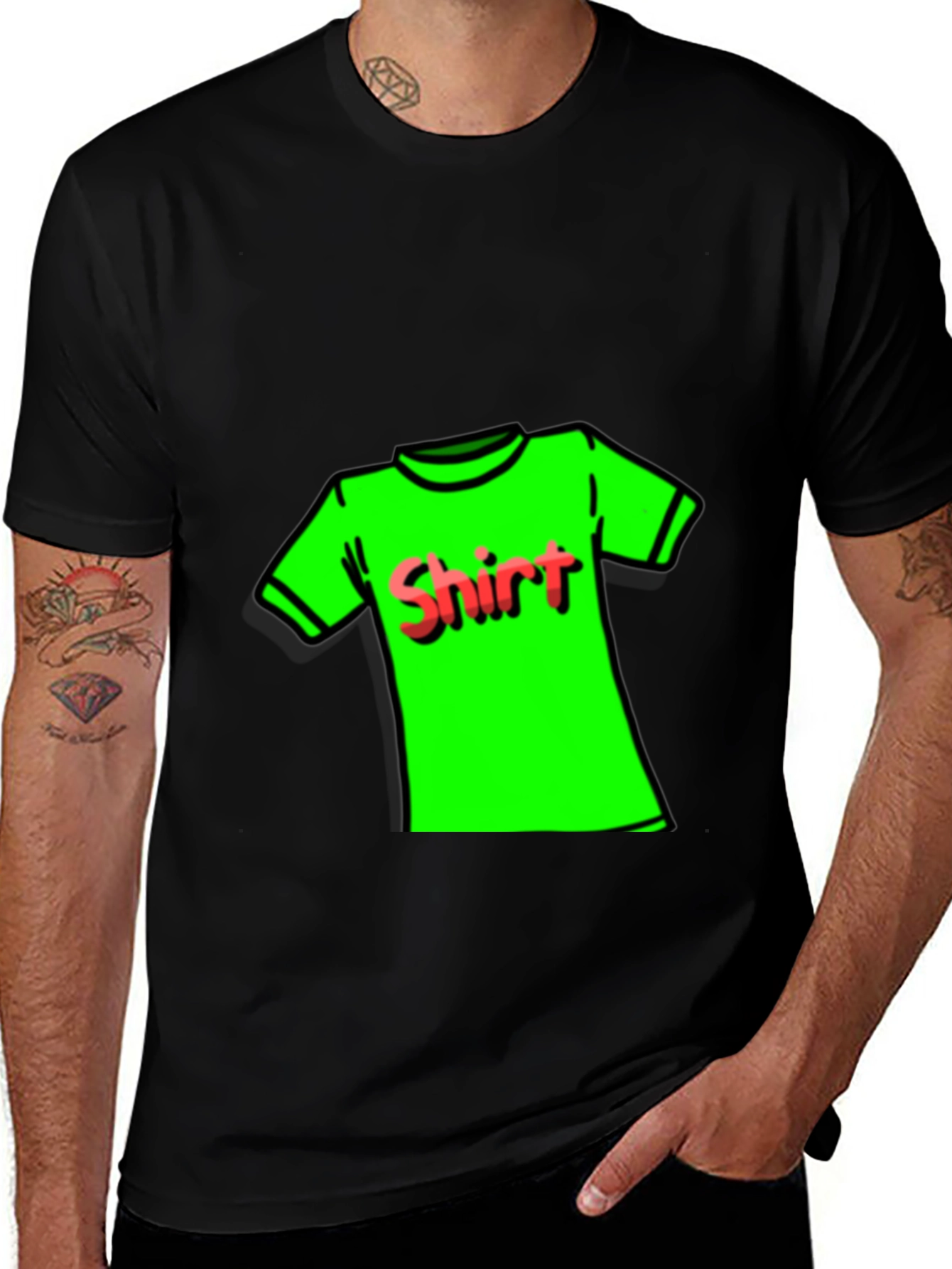 Variant 16 of Novelty T-Shirt: Neon Green Shirt Design