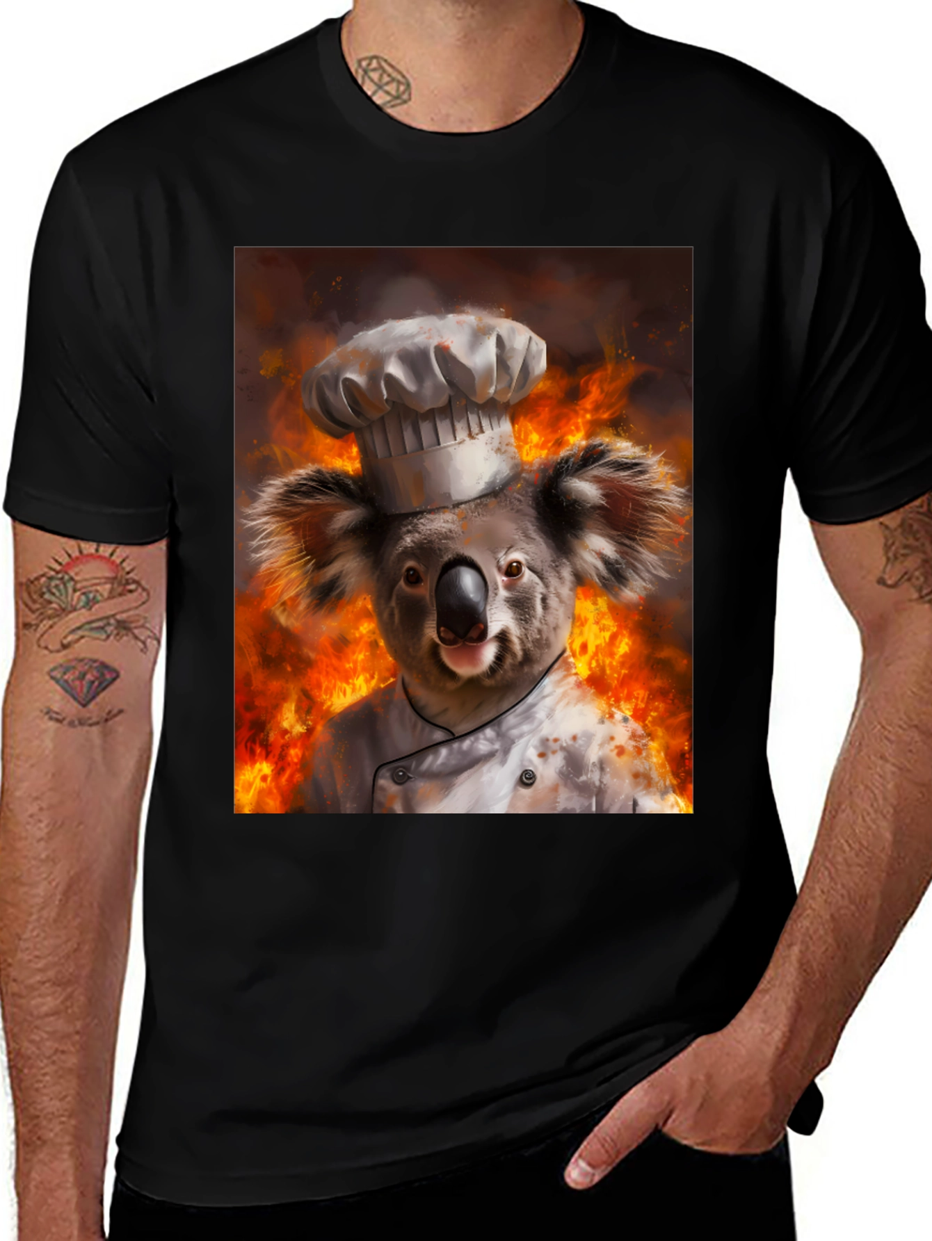 Variant 19 of Chef Koala T-Shirt - Fiery Kitchen Design