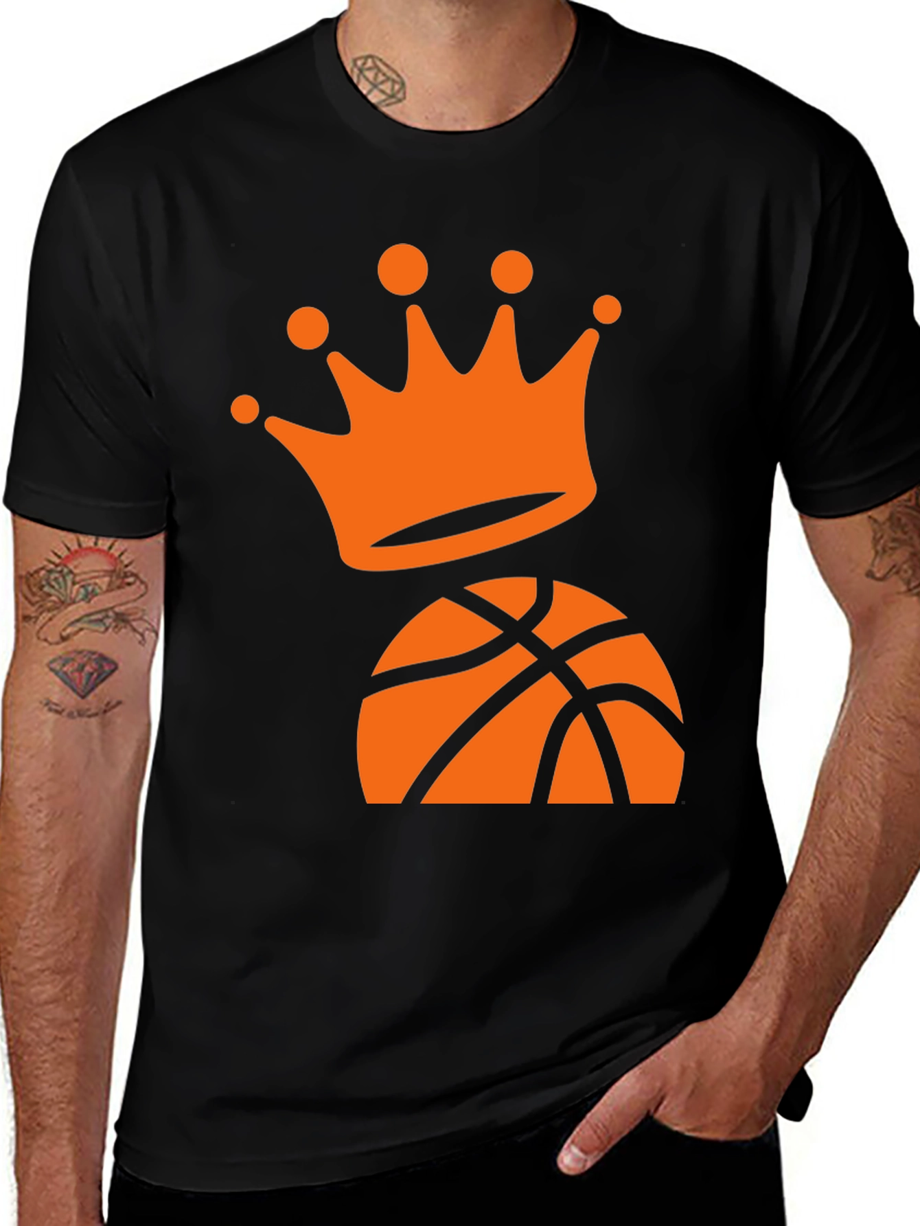 Variant 14 of Basketball King Graphic Tee - Black Cotton T-Shirt
