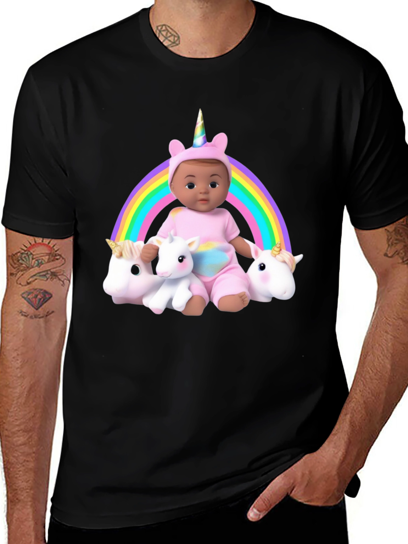 Variant 27 of Unicorn Rainbow Baby T-Shirt