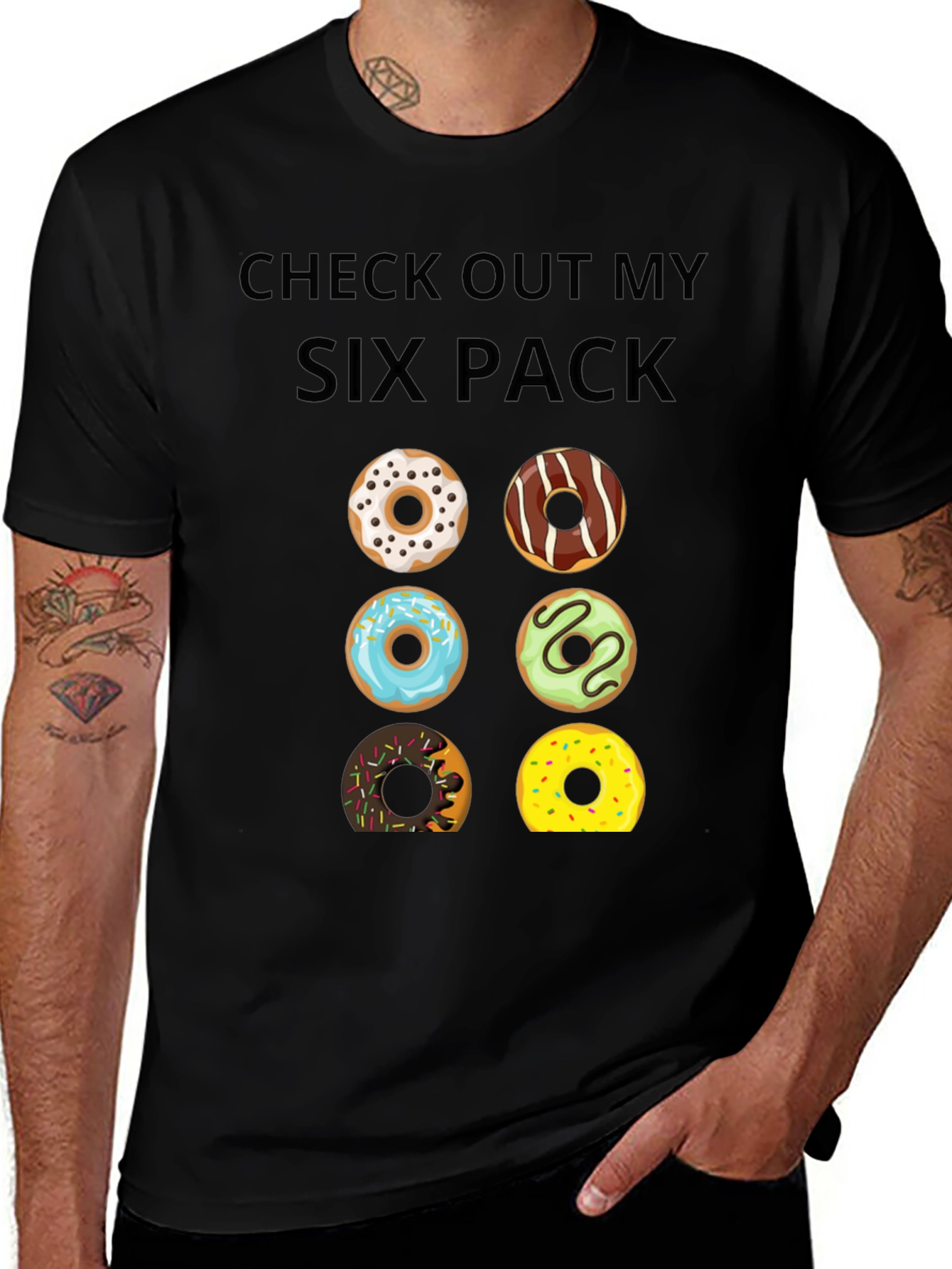 Variant 16 of Funny Donut Six Pack T-Shirt