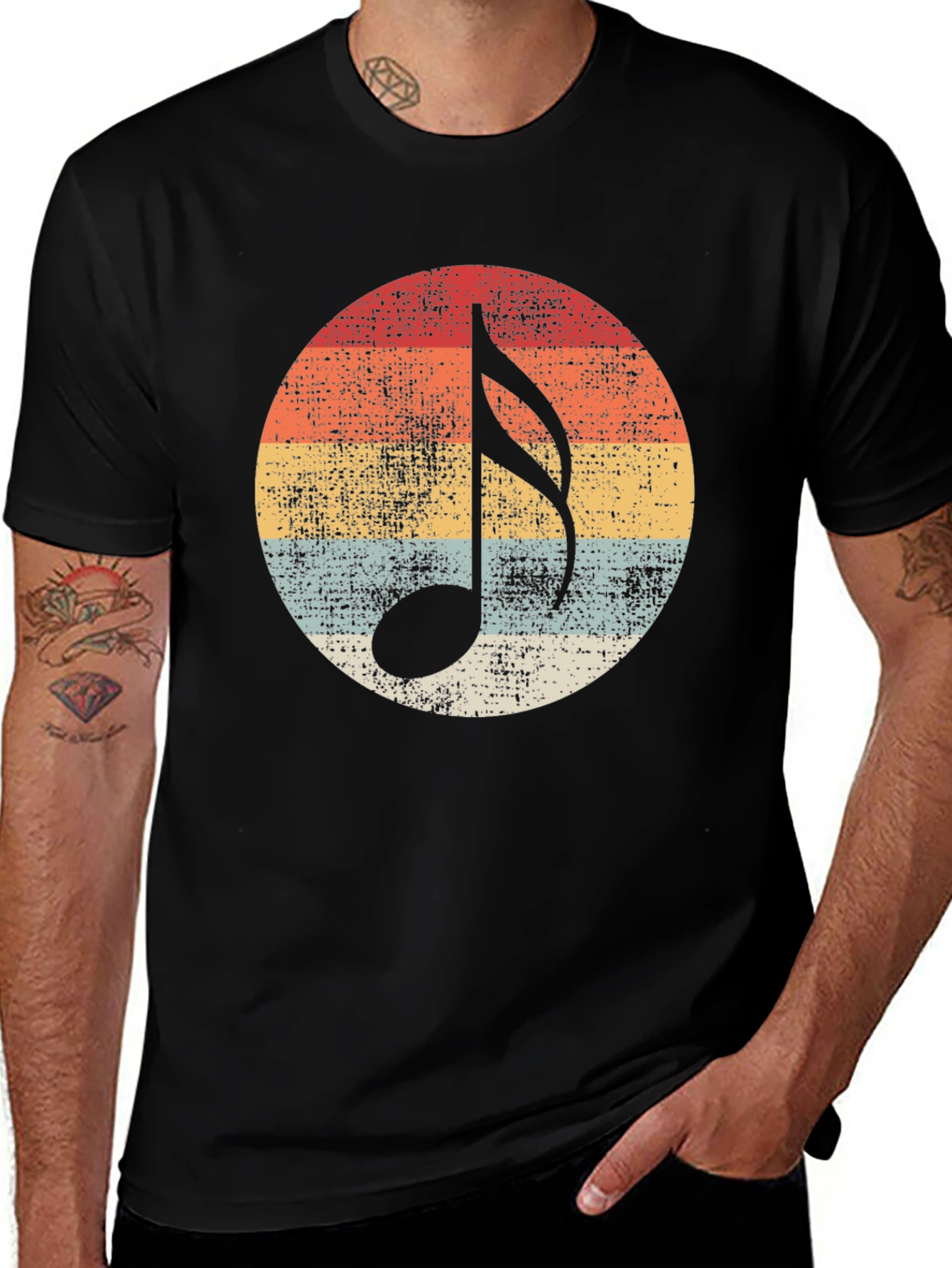 Variant 21 of Retro Music Note T-Shirt - Vintage Style Tee