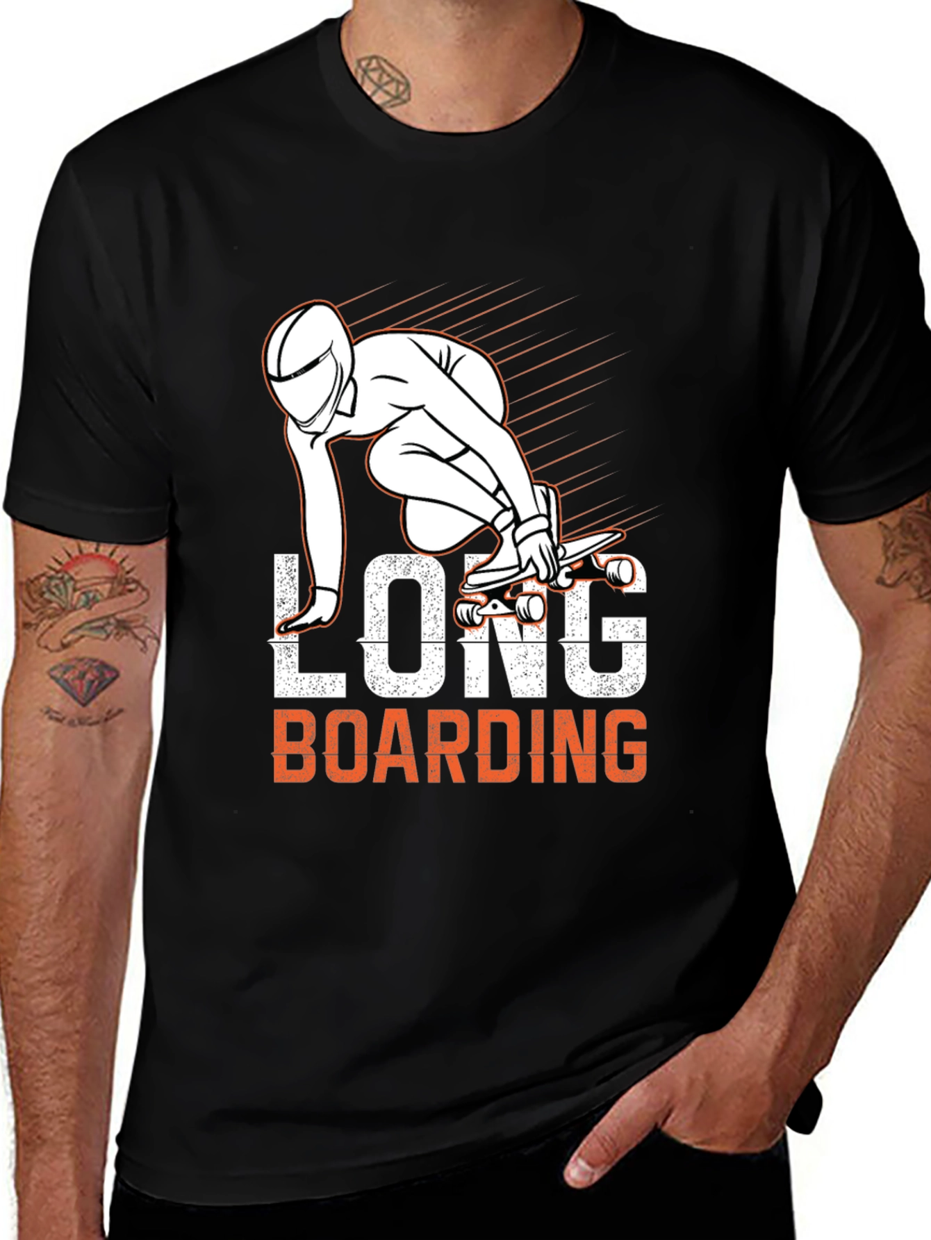 Longboarding Graphic Tee - Cool Rider Design