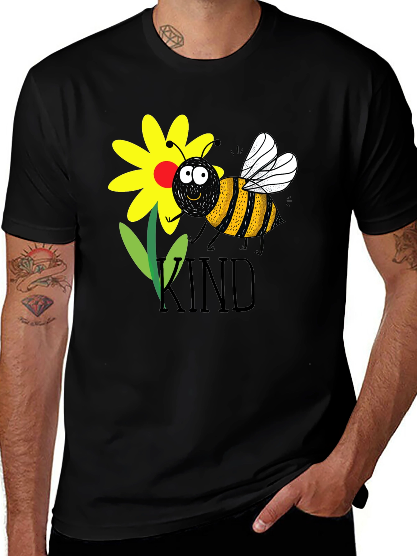 Variant 24 of Bee Kind Graphic Tee - Black