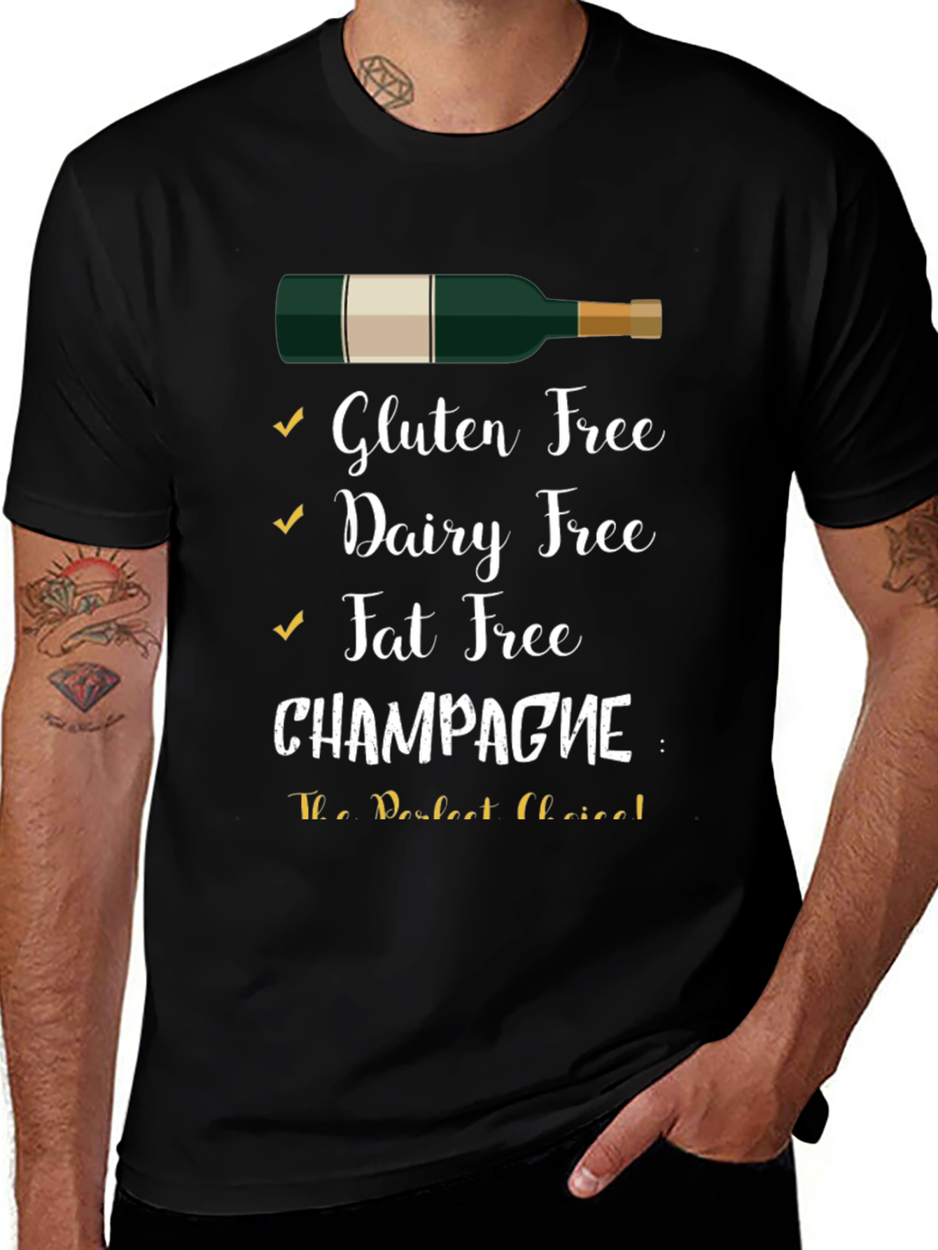 Variant 6 of Gluten Free Champagne T-Shirt, Perfect Choice Tee