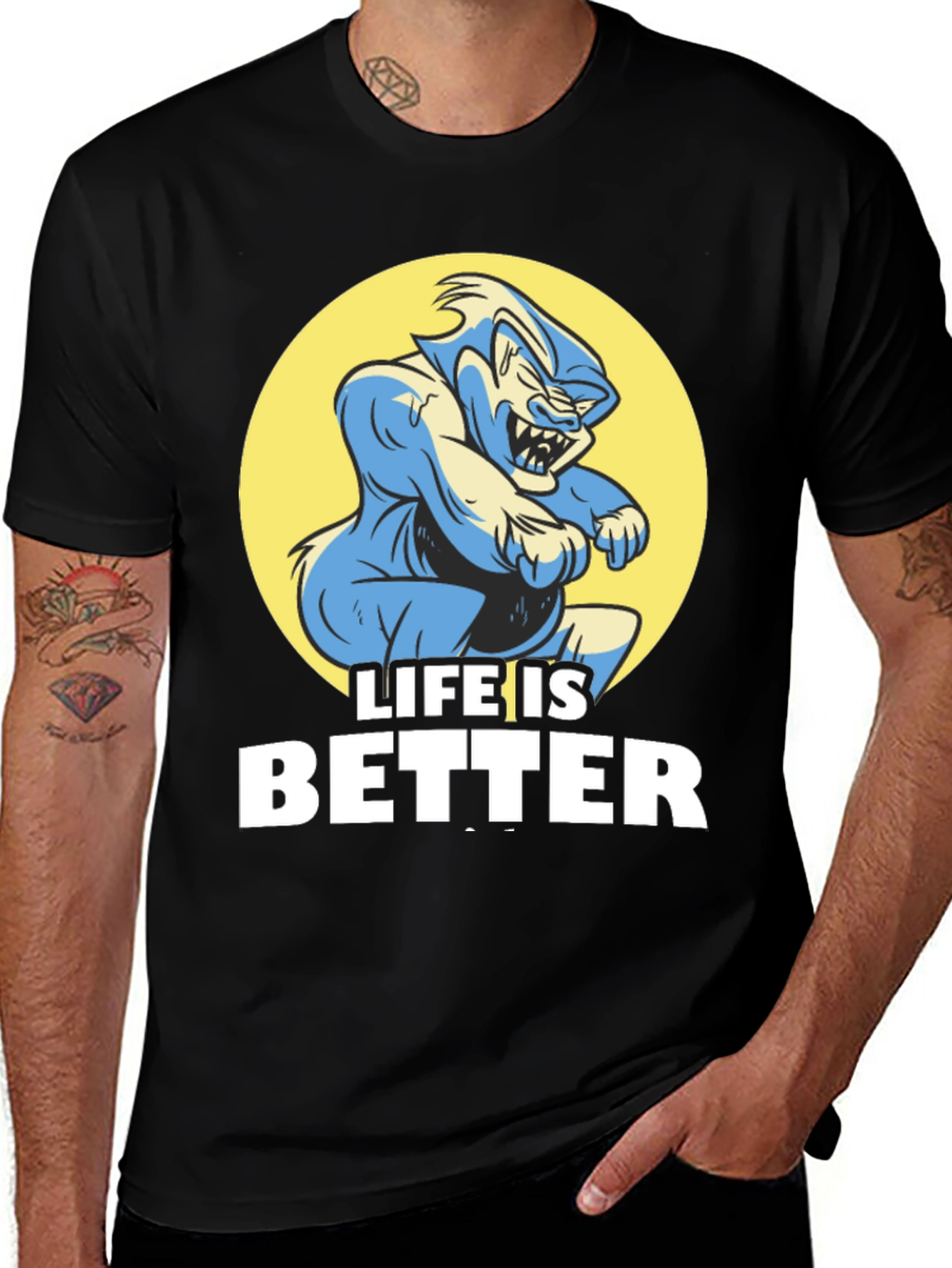 Life is Better Funny Monster Graphic T-Shirt