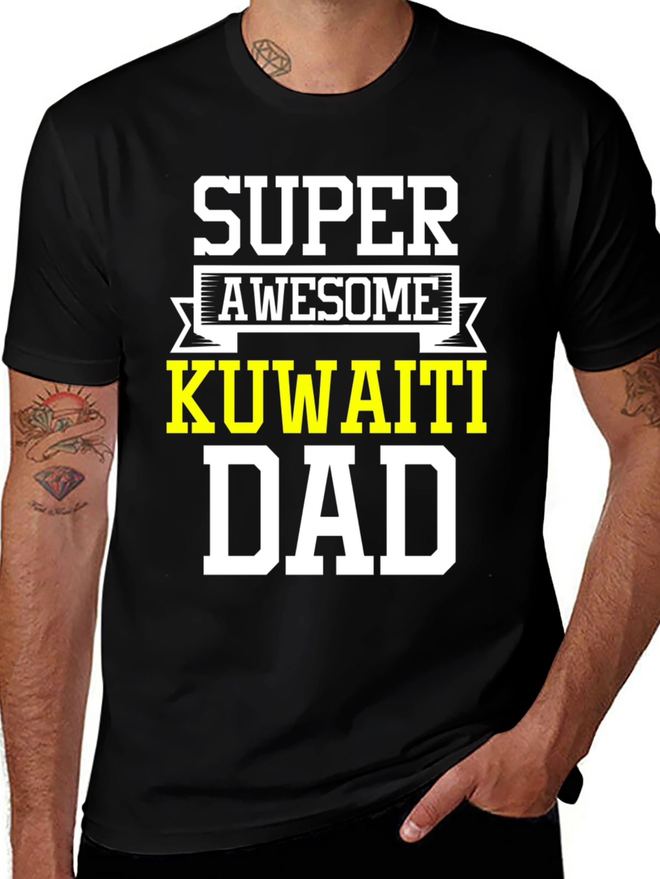 Super Awesome Kuwaiti Dad T-Shirt - Black