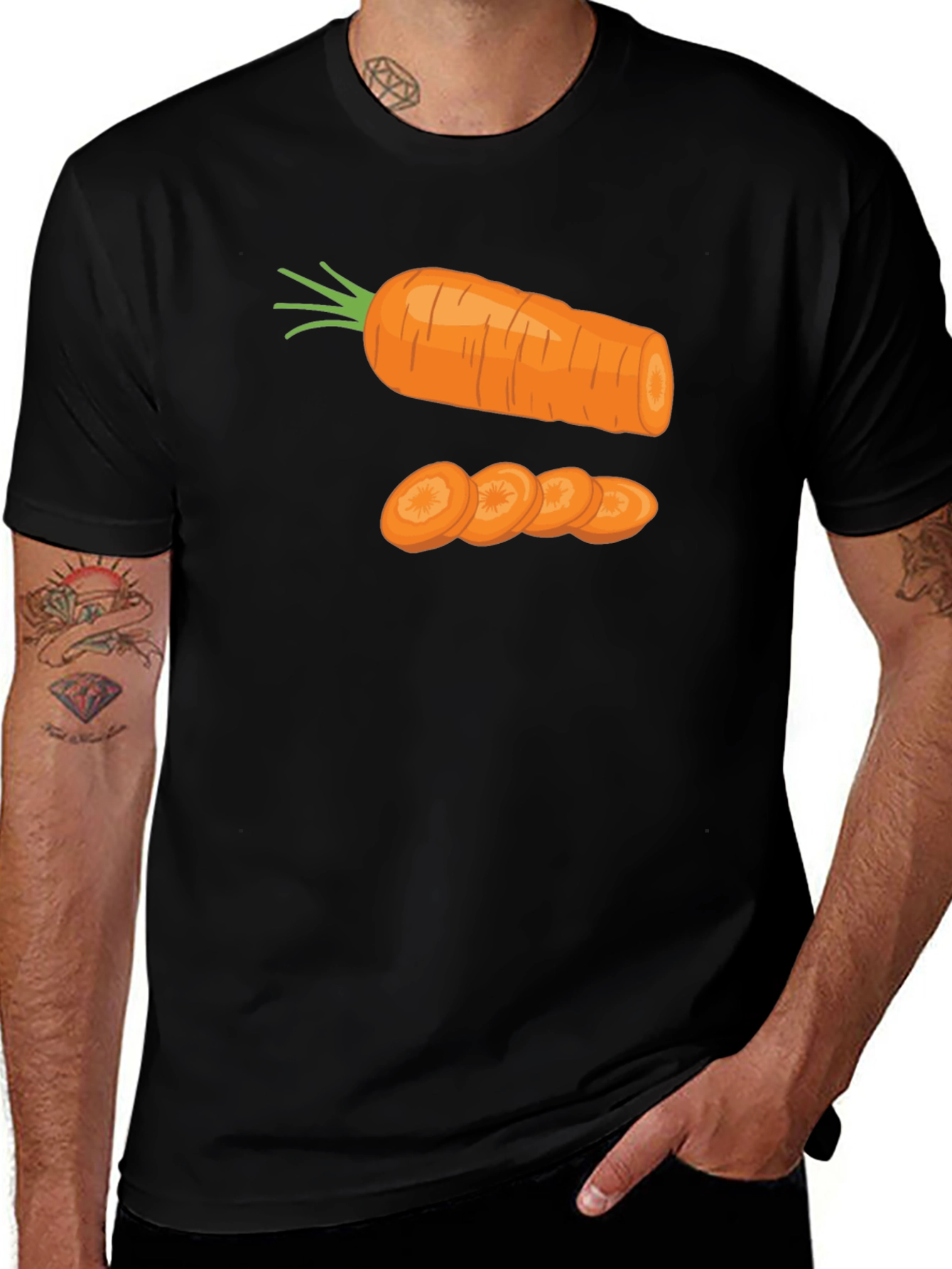 Variant 9 of Carrot Graphic Print Black T-Shirt