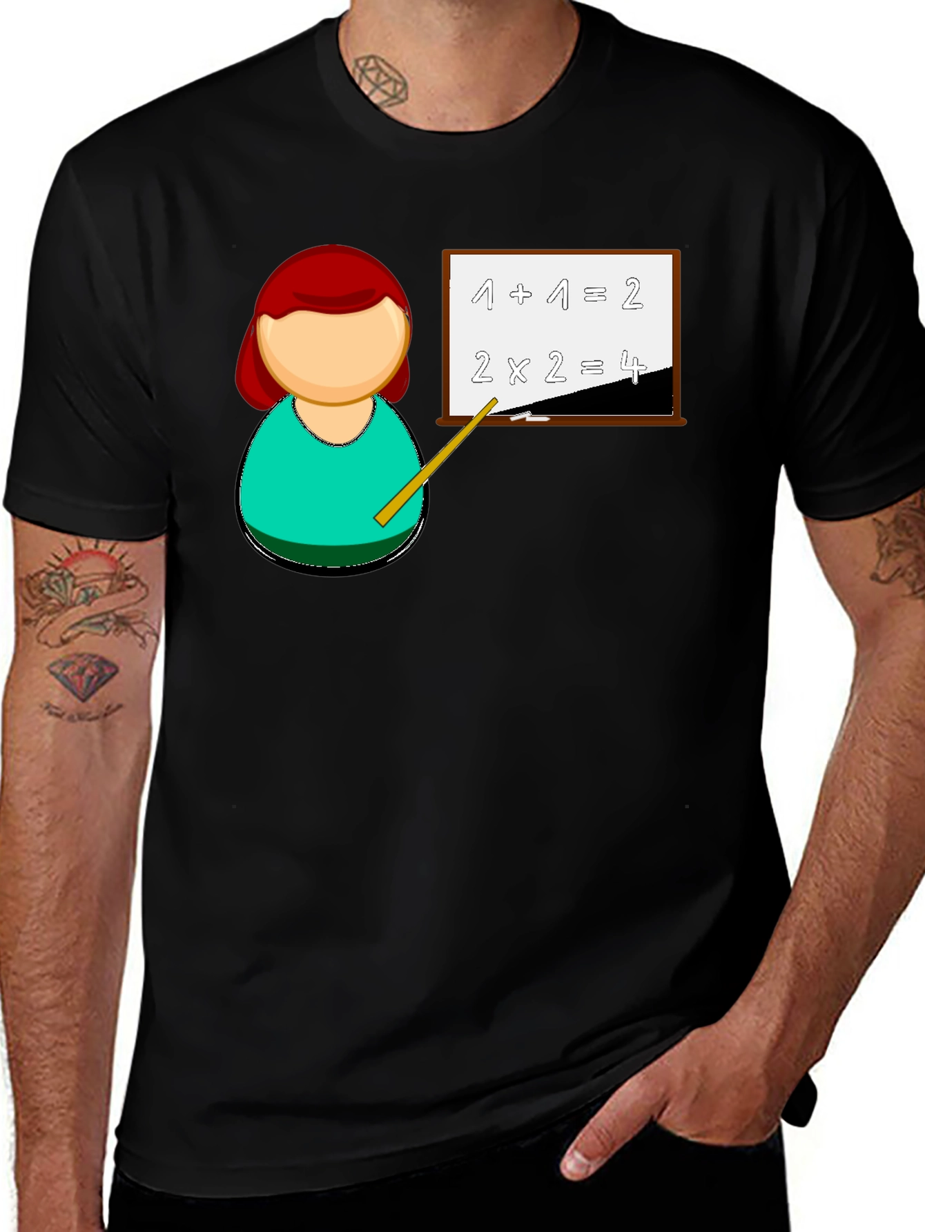 Variant 25 of Math Teacher T-Shirt - Unique Cartoon Design