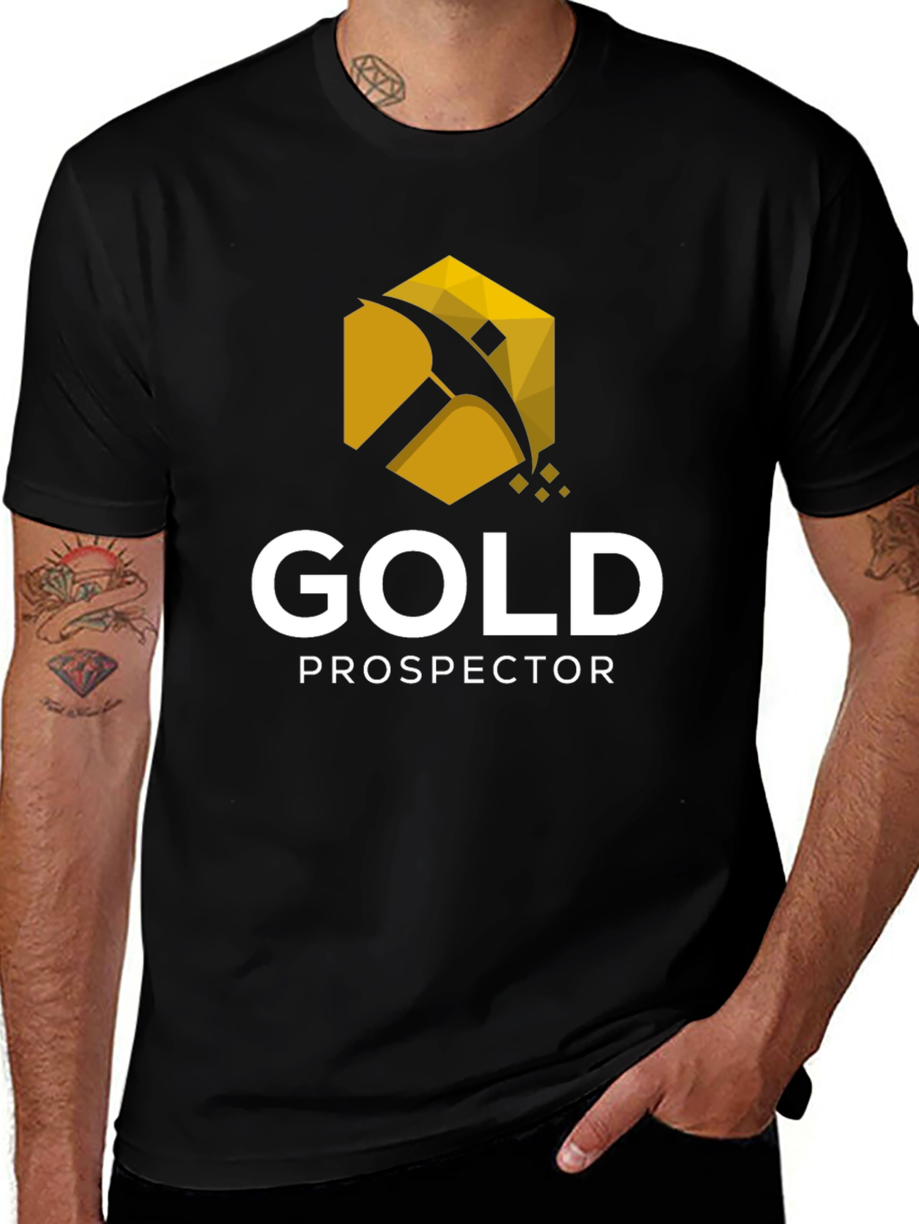 Gold Prospector Graphic Tee - Black Cotton