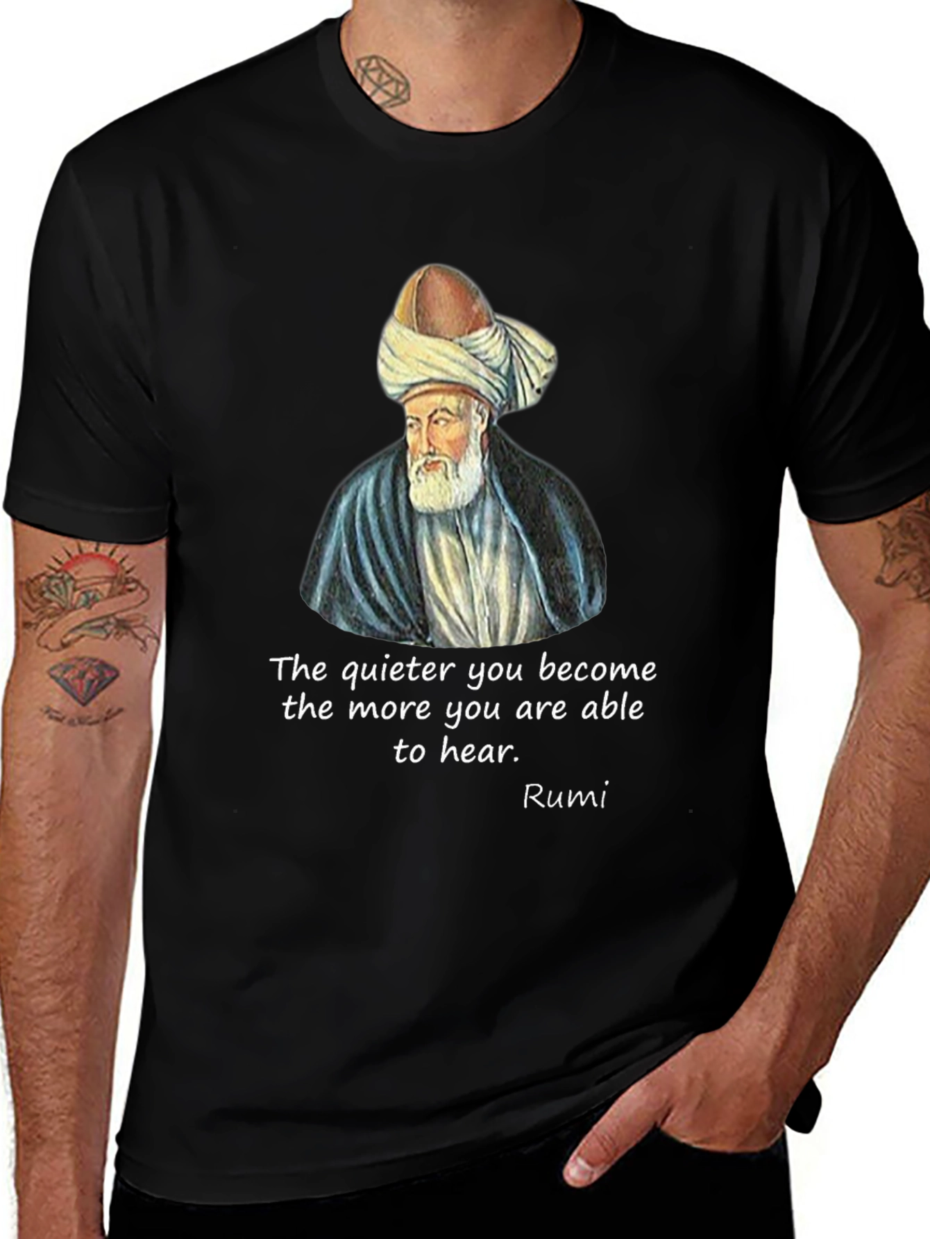 Rumi Quote Graphic T-Shirt - Unisex Black Tee