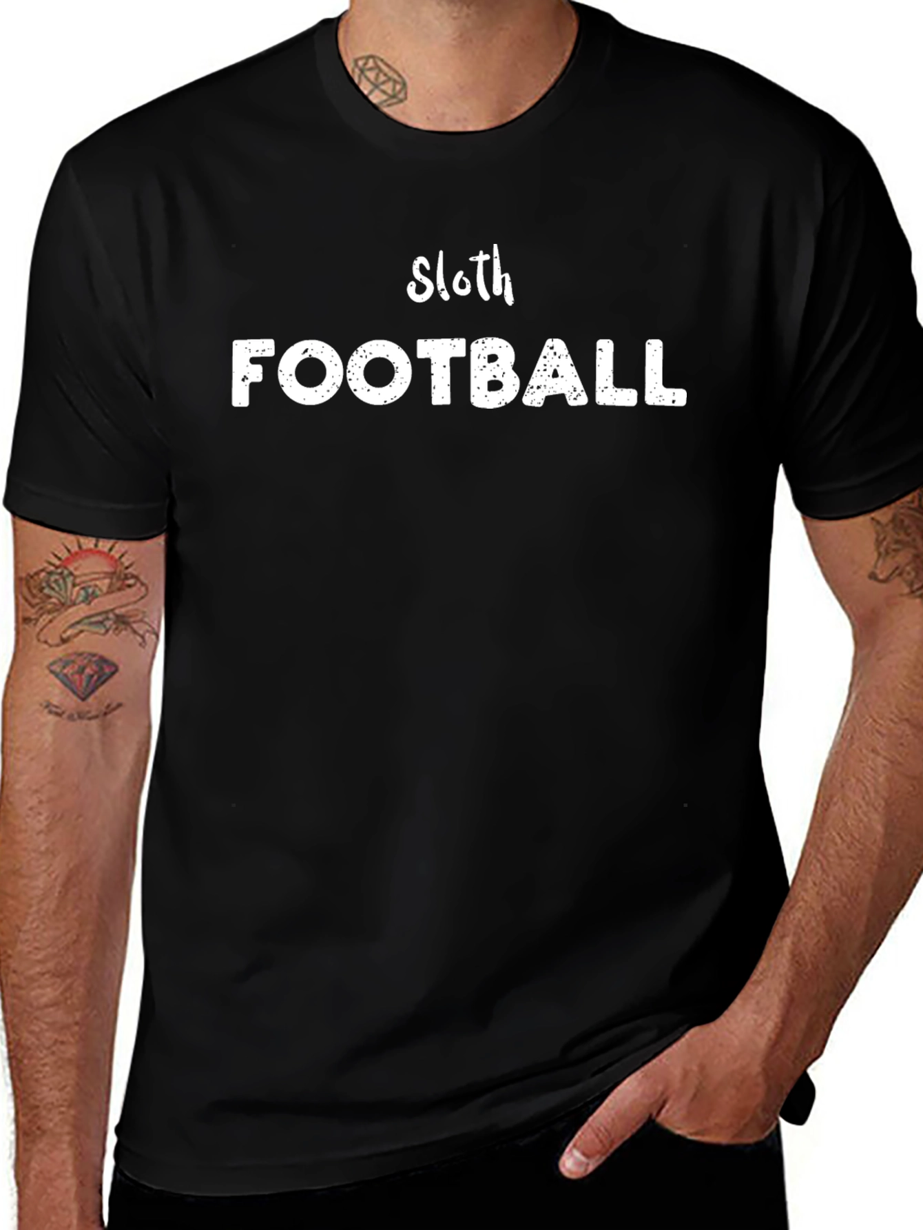 Variant 14 of Sloth Football T-Shirt - Black Graphic Tee