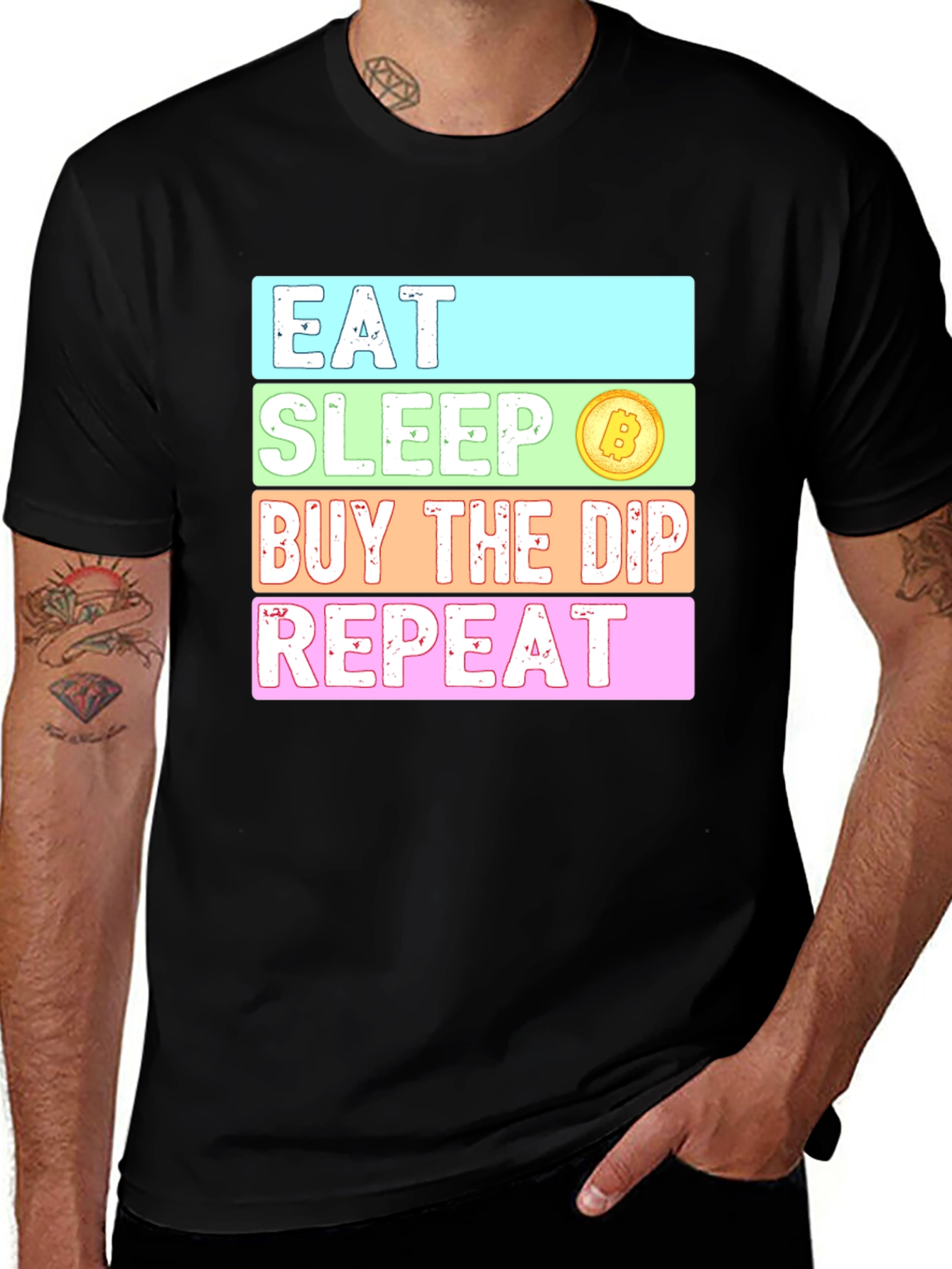 Variant 2 of Eat Sleep Buy The Dip Repeat Crypto T-Shirt