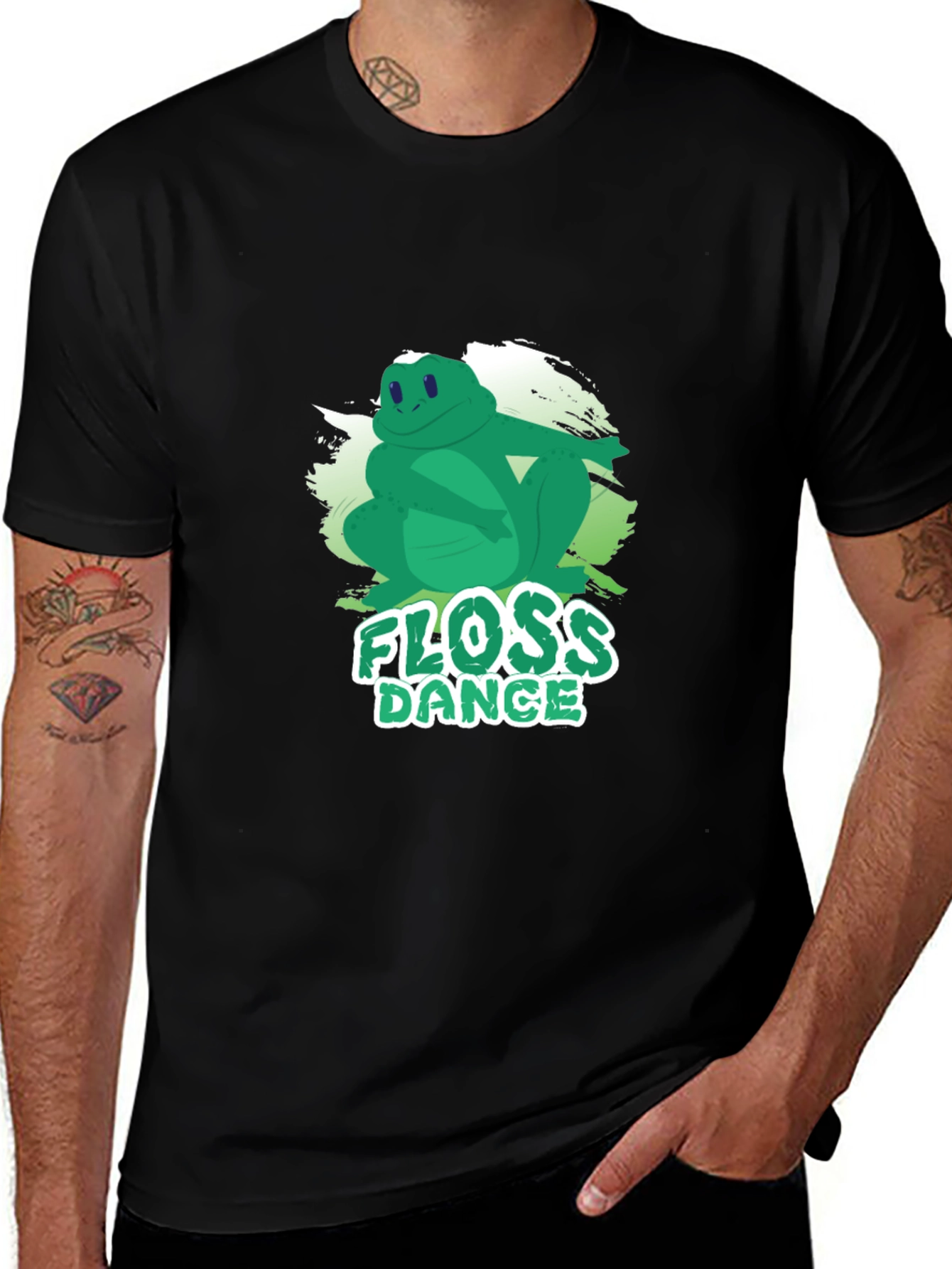 Floss Dance Frog Black T-Shirt