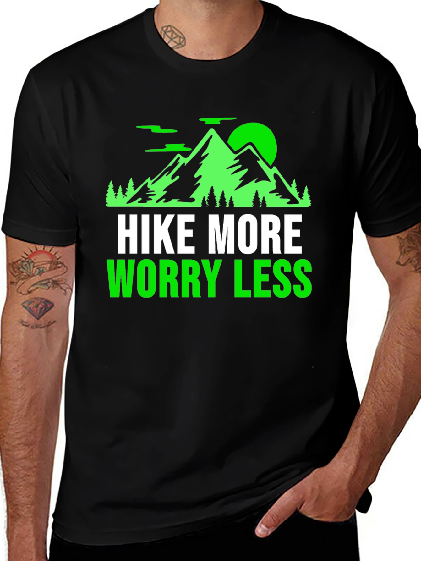 Variant 11 of Hike More Worry Less Graphic T-Shirt