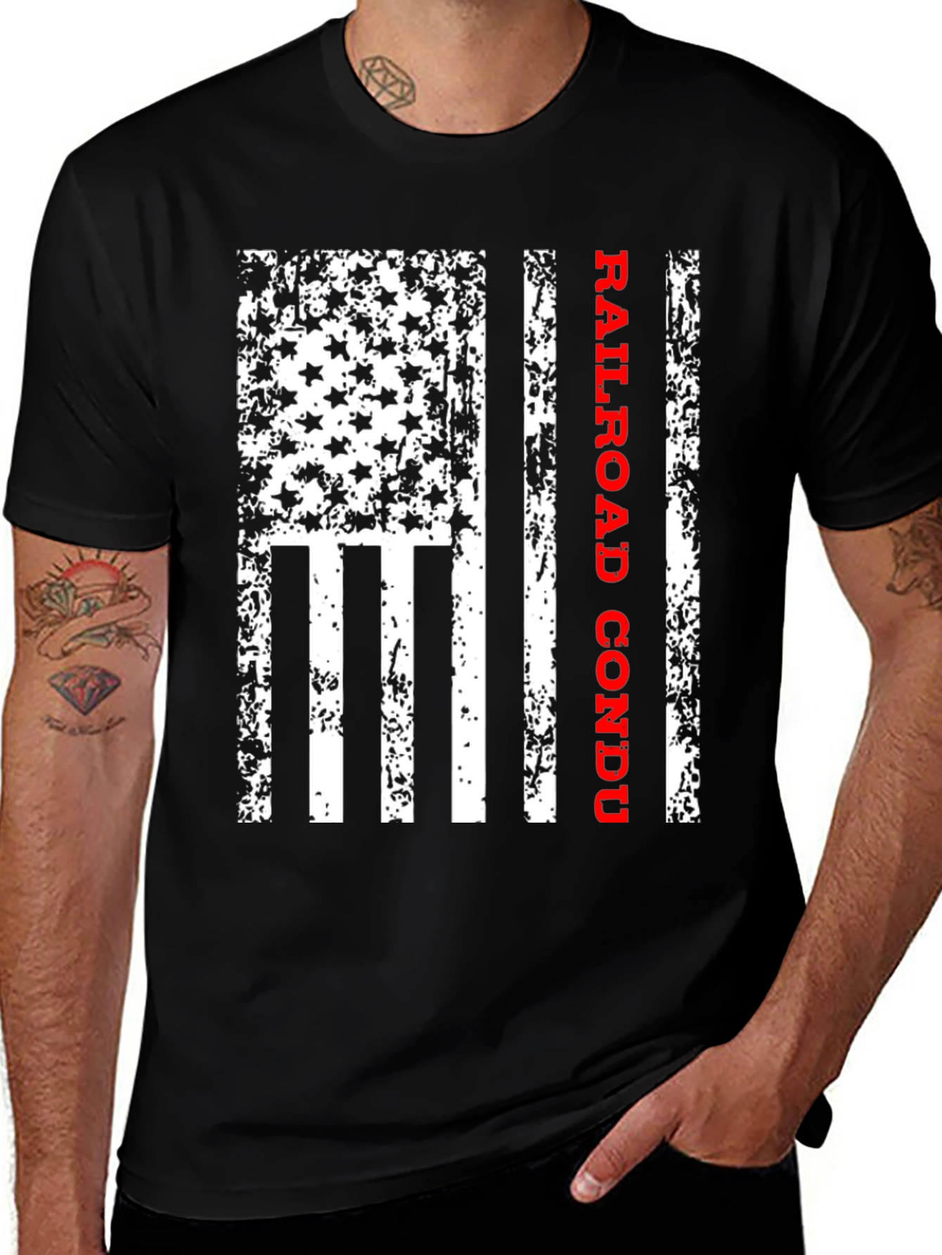 Variant 16 of Railroad Conductor Flag T-Shirt