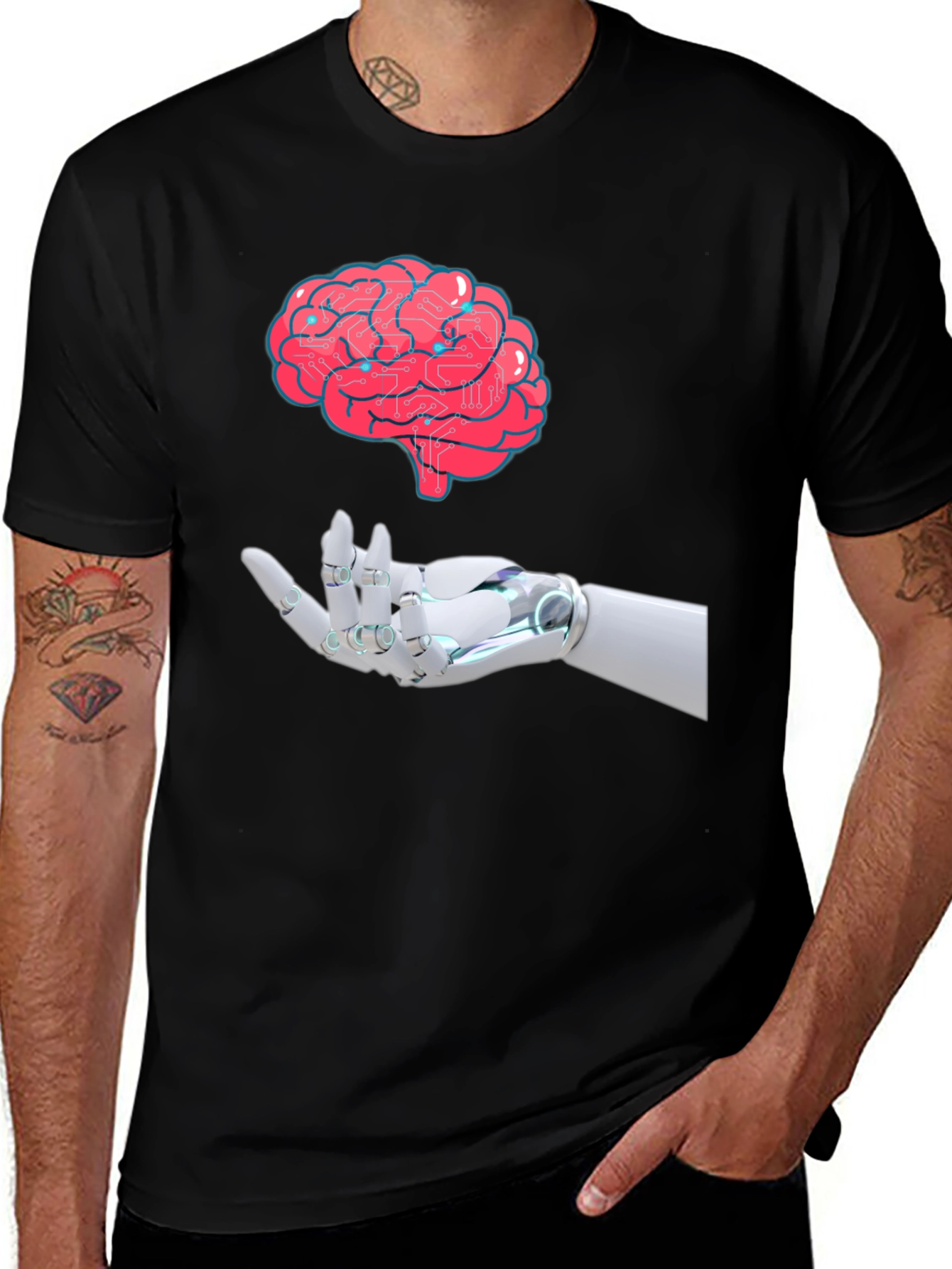 Brain Circuit Robot Hand T-Shirt