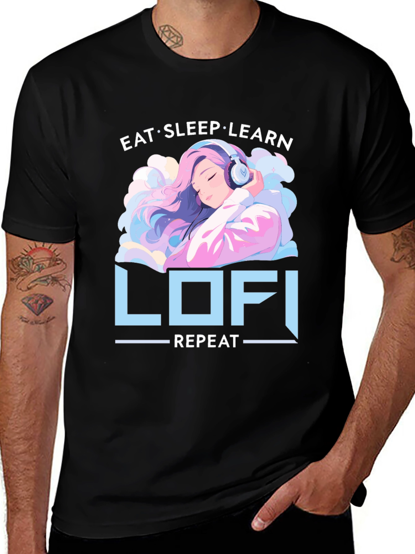 Lofi Anime T-Shirt - Eat Sleep Learn Repeat