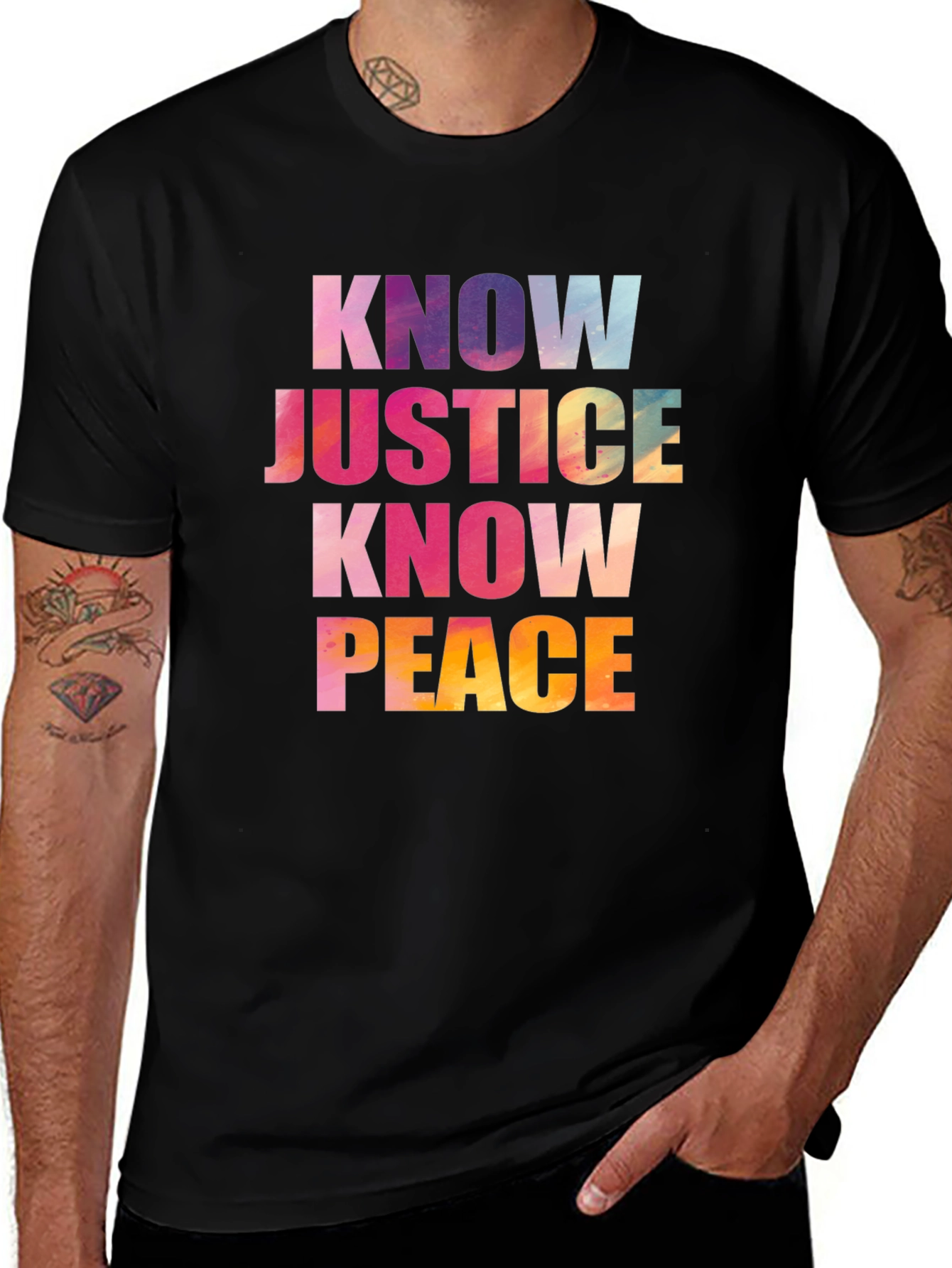 Variant 27 of Know Justice Know Peace Graphic T-Shirt