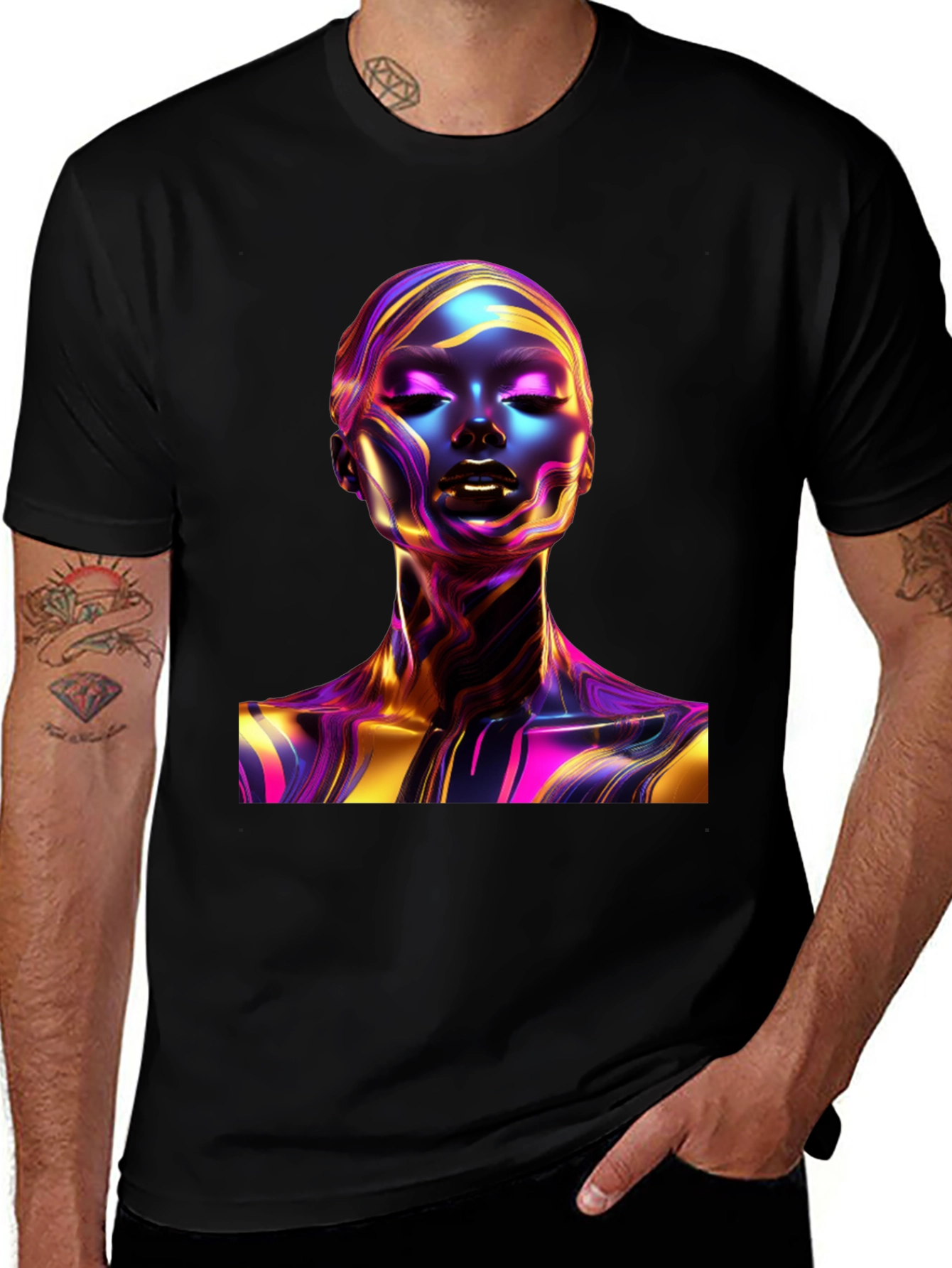 Variant 25 of Abstract Woman Art Black T-Shirt