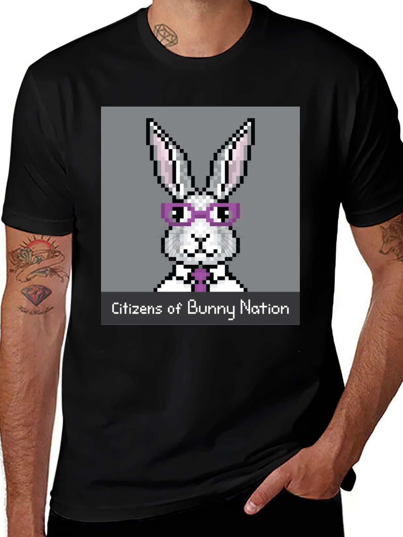 Citizens of Bunny Nation Pixel Art T-Shirt