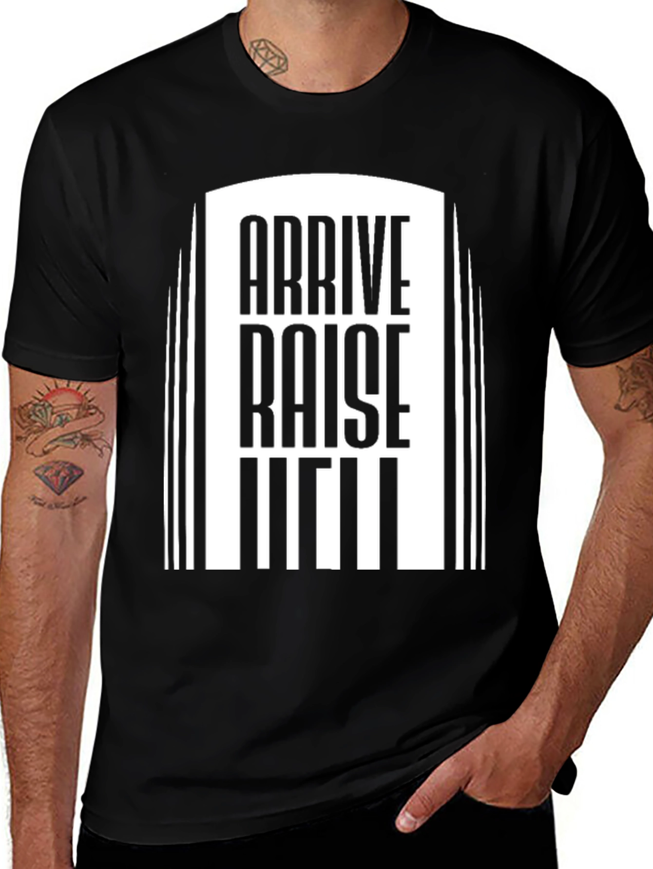Variant 19 of Arrive Raise Hell Graphic Tee - Black Cotton T-Shirt