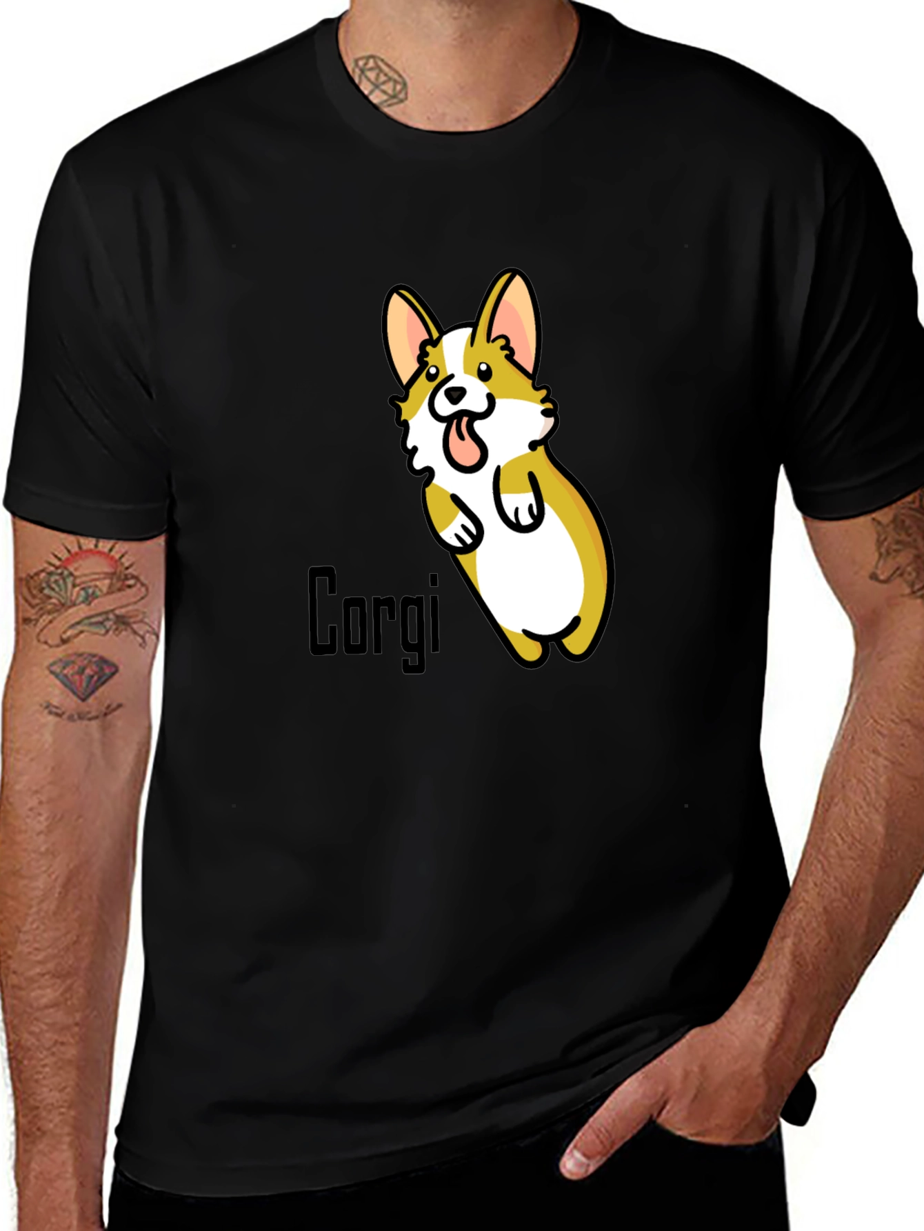 Variant 27 of Corgi Graphic Black T-Shirt