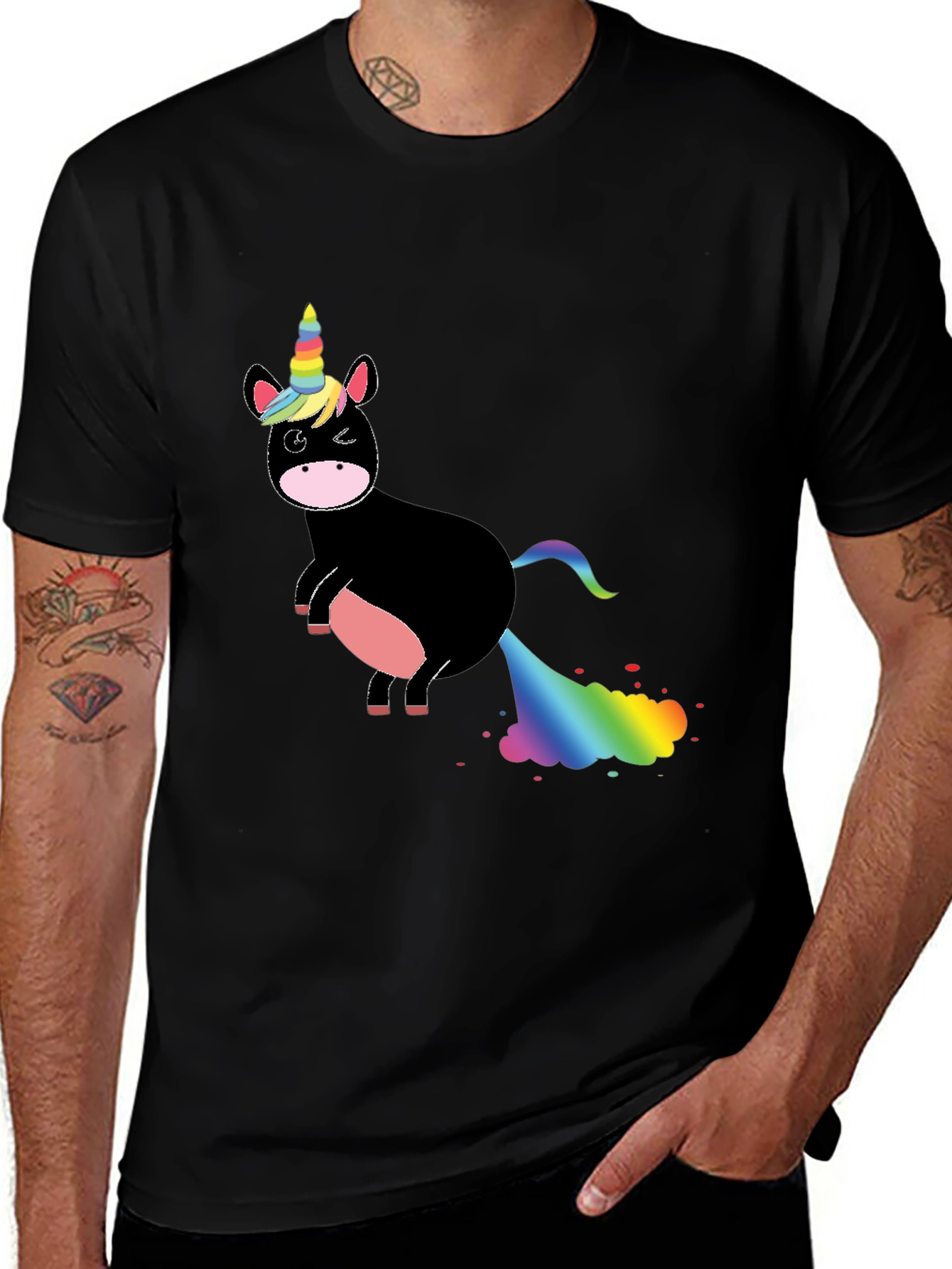 Variant 7 of Unicorn Fart Rainbow T-Shirt - Funny Humor Tee