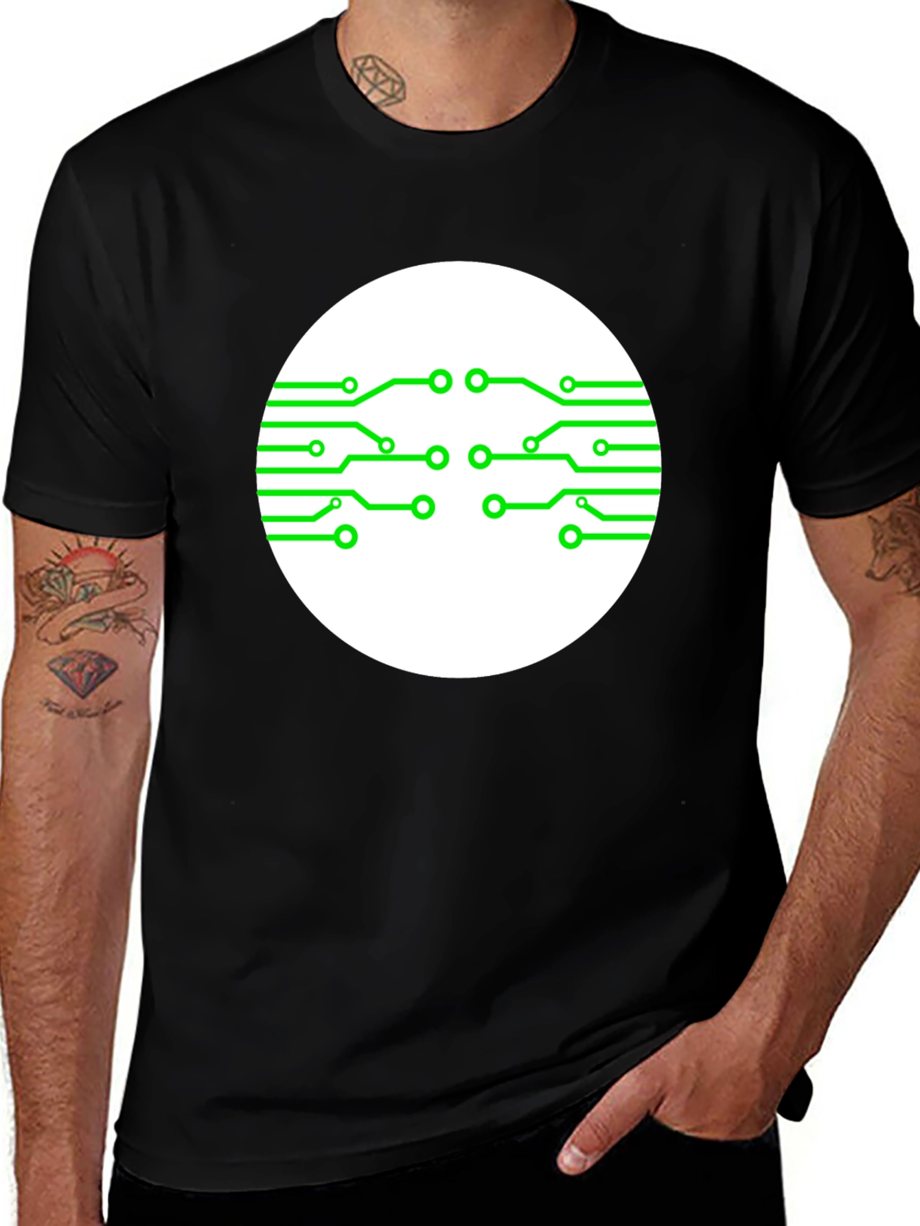 Tech Circuit Graphic Black T-Shirt