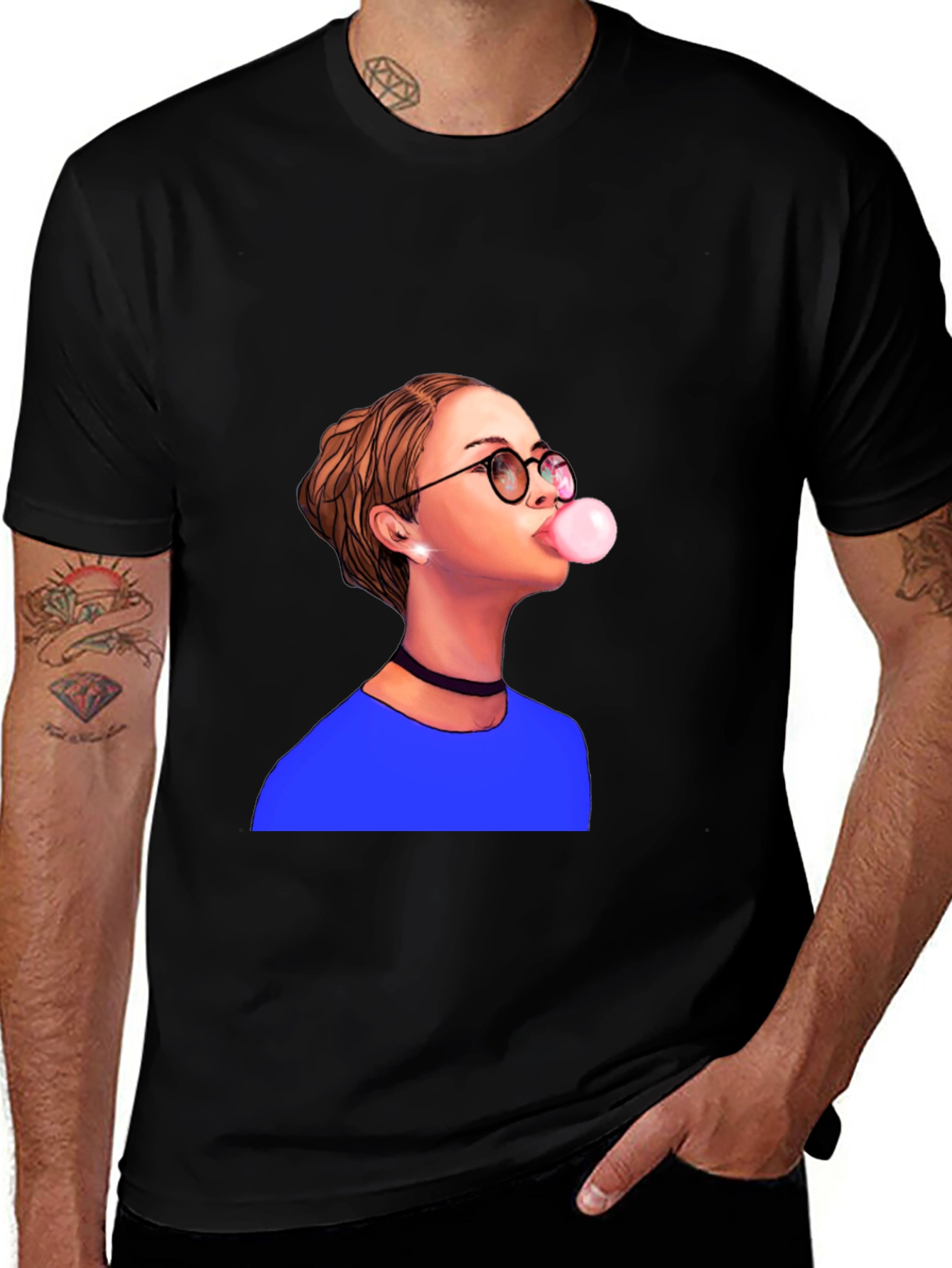 Variant 28 of Bubble Gum Girl Graphic T-Shirt - Black