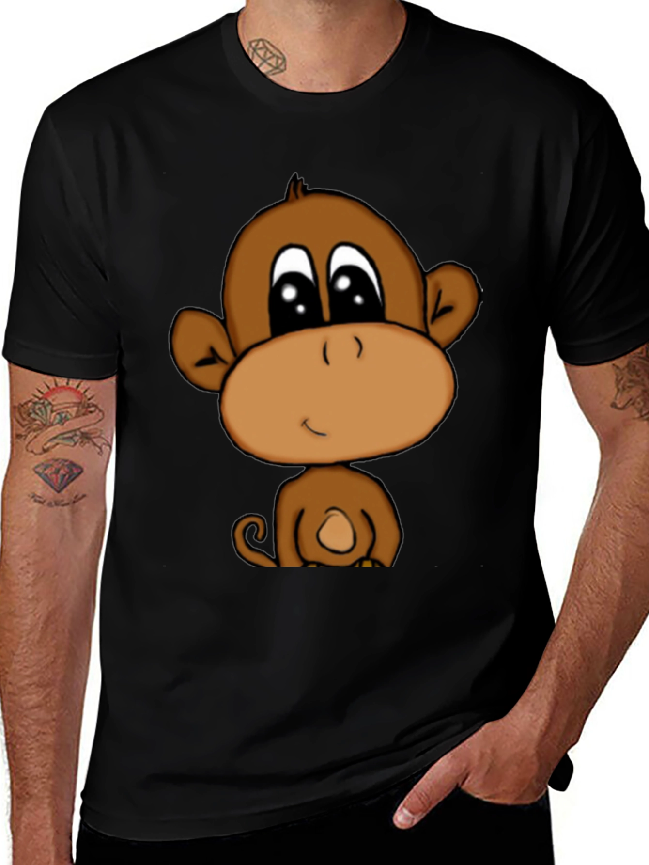 Variant 2 of Cute Monkey Graphic T-Shirt - Fun Novelty Tee