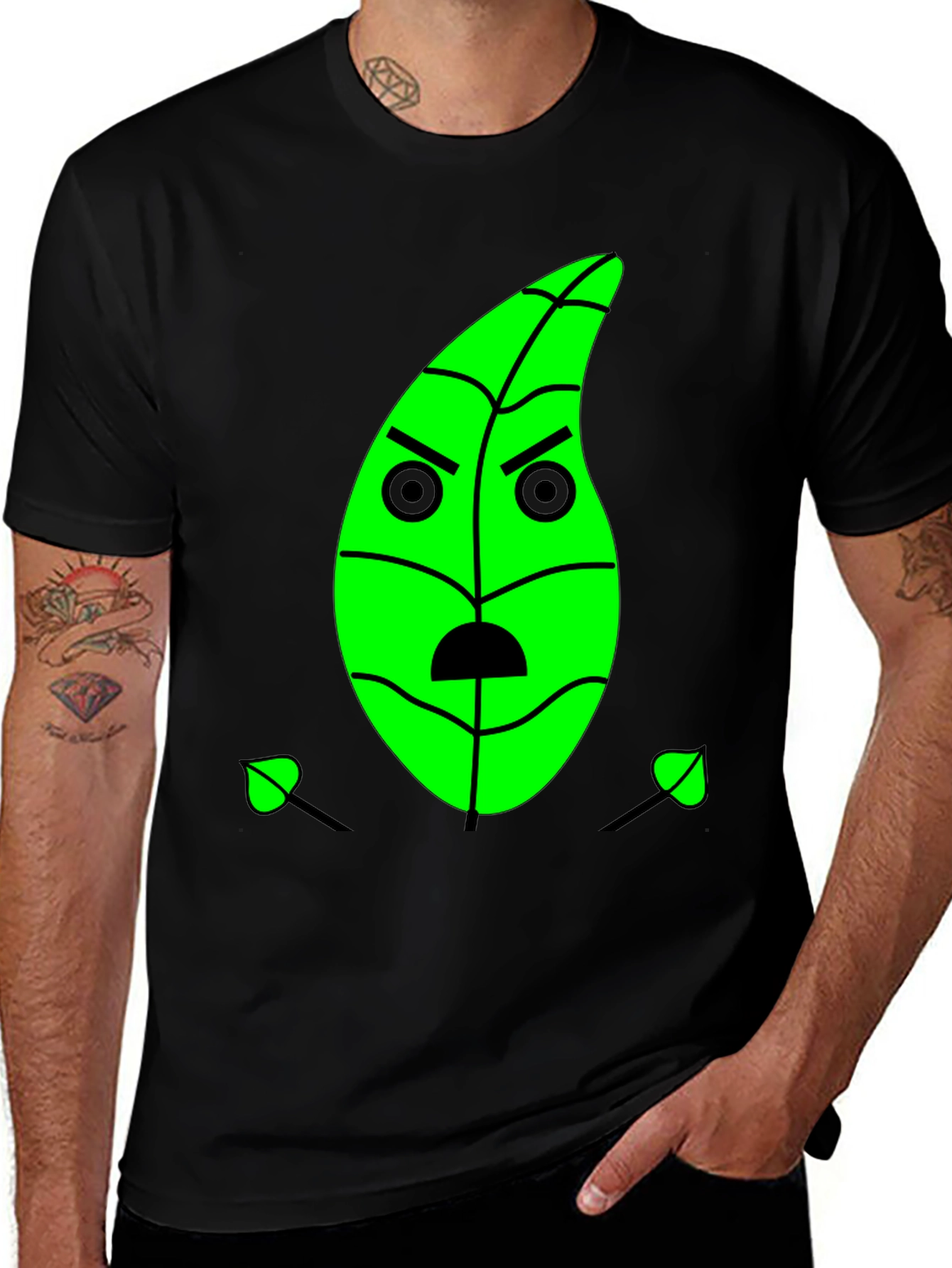Variant 13 of Grumpy Green Leaf Graphic Tee