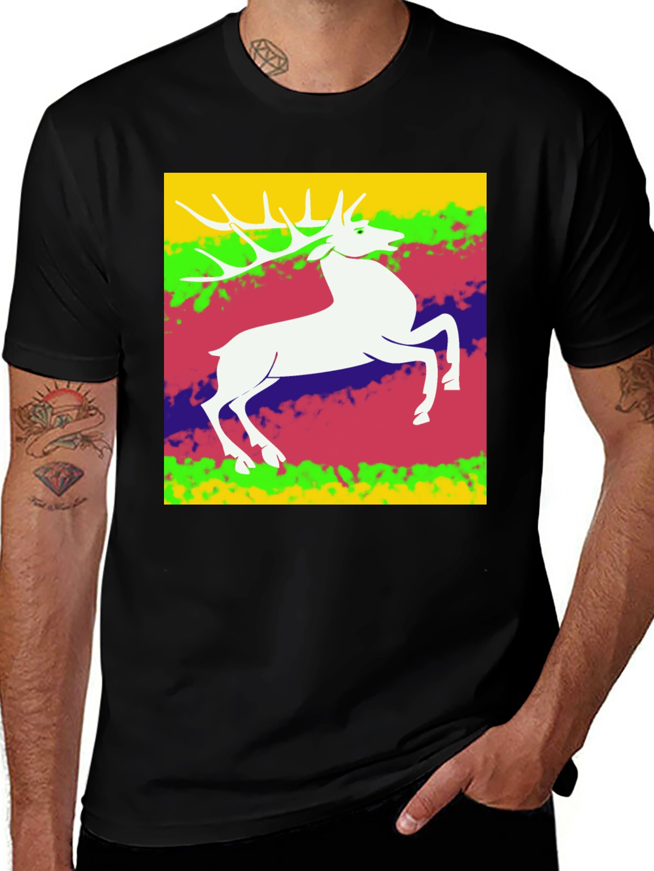 Variant 12 of Retro Deer Graphic Tee - Unique Style