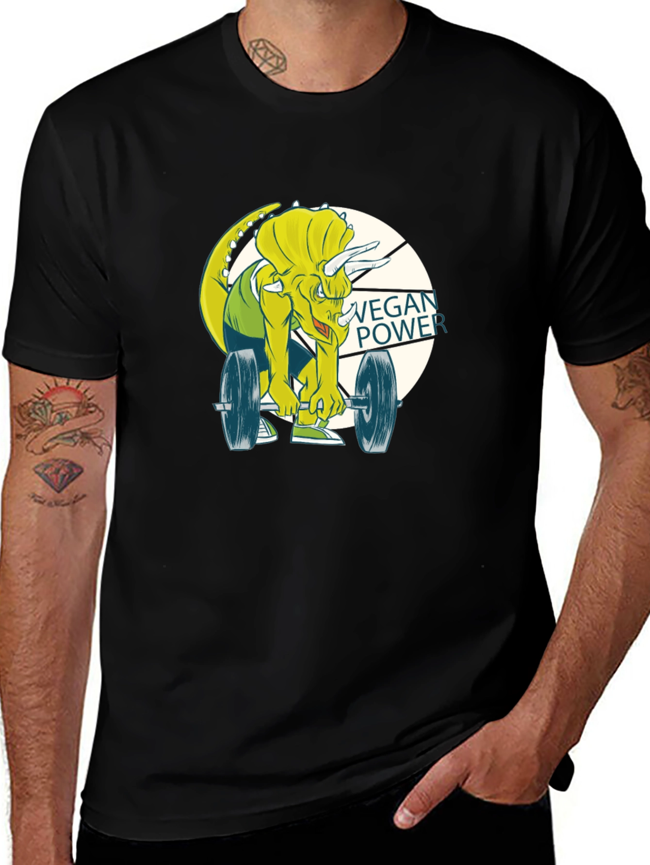 Variant 11 of Vegan Power Dinosaur Graphic Tee