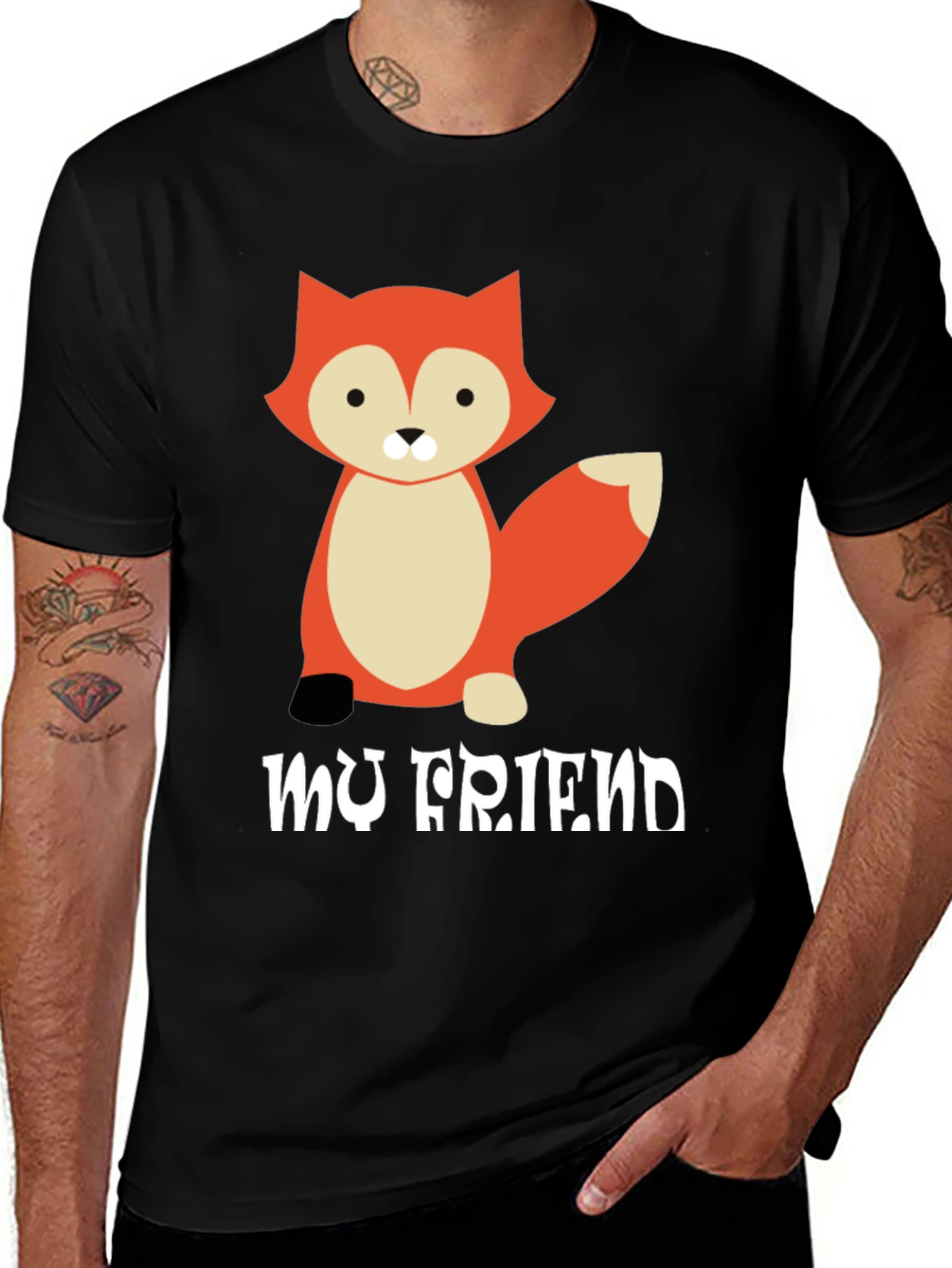 Variant 26 of Cute Fox Graphic Tee - My Friend T-Shirt