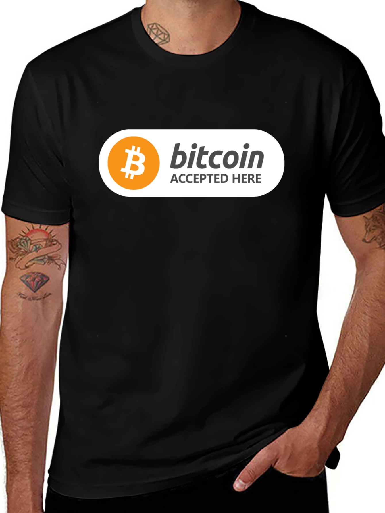 Bitcoin Accepted Here Black T-Shirt