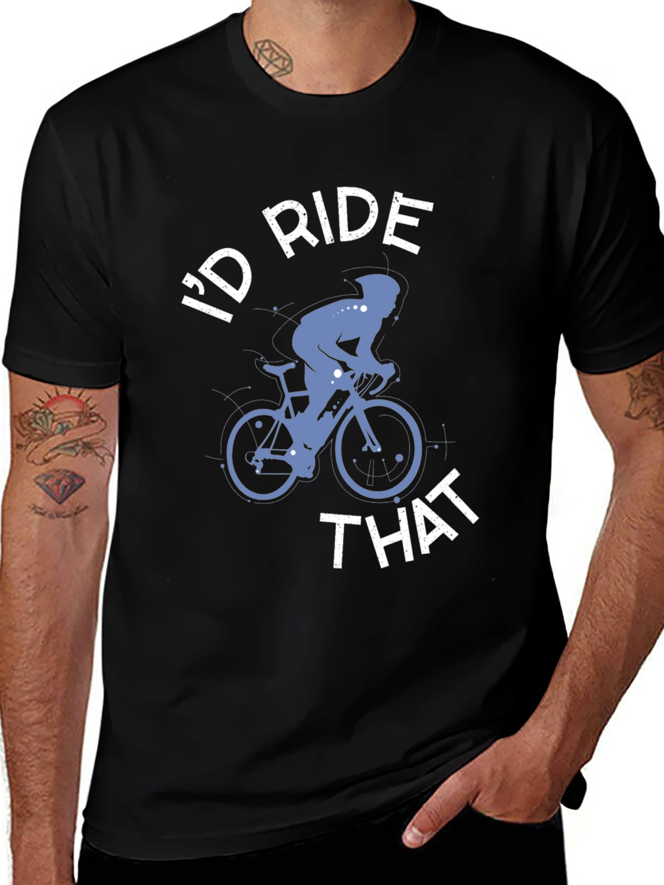 Variant 3 of I'd Ride That Cycling T-Shirt - Black