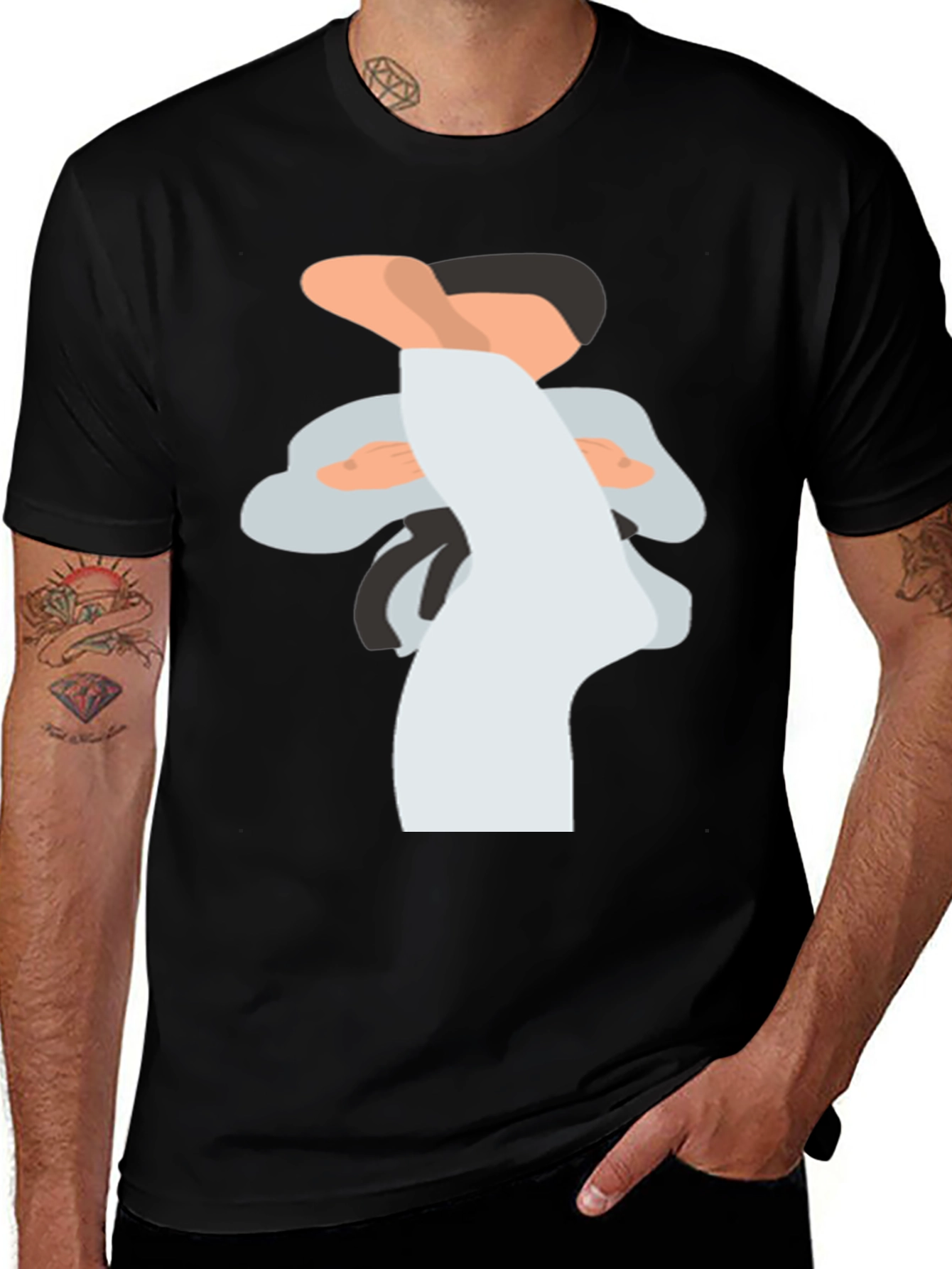 Variant 15 of Minimalist Doctor Graphic Tee - Black Cotton Blend