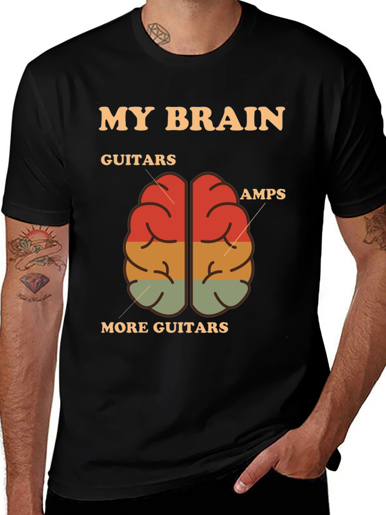Variant 25 of My Brain Guitars Amps T-Shirt