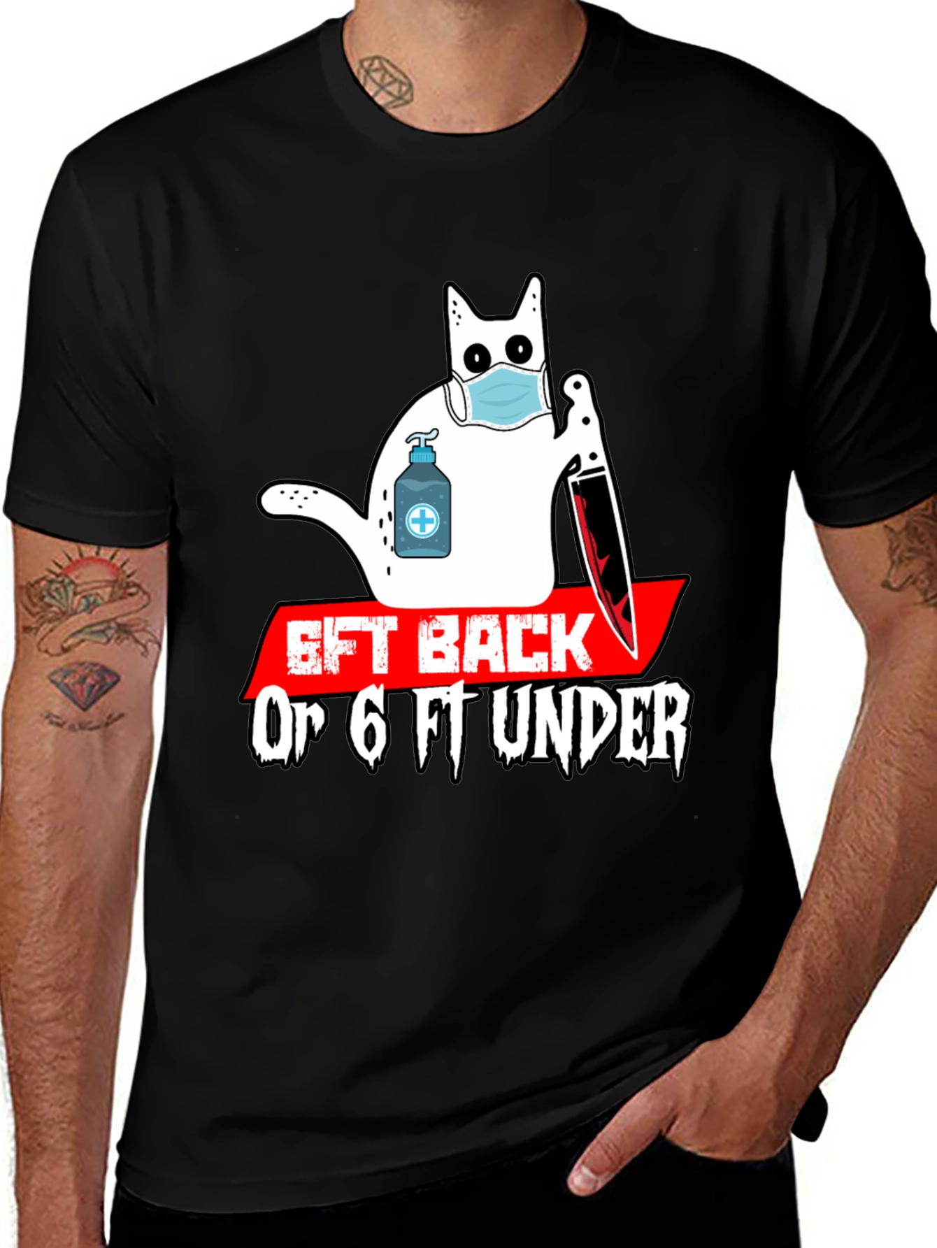 Variant 7 of 6FT BACK or 6 FT UNDER Cat T-Shirt