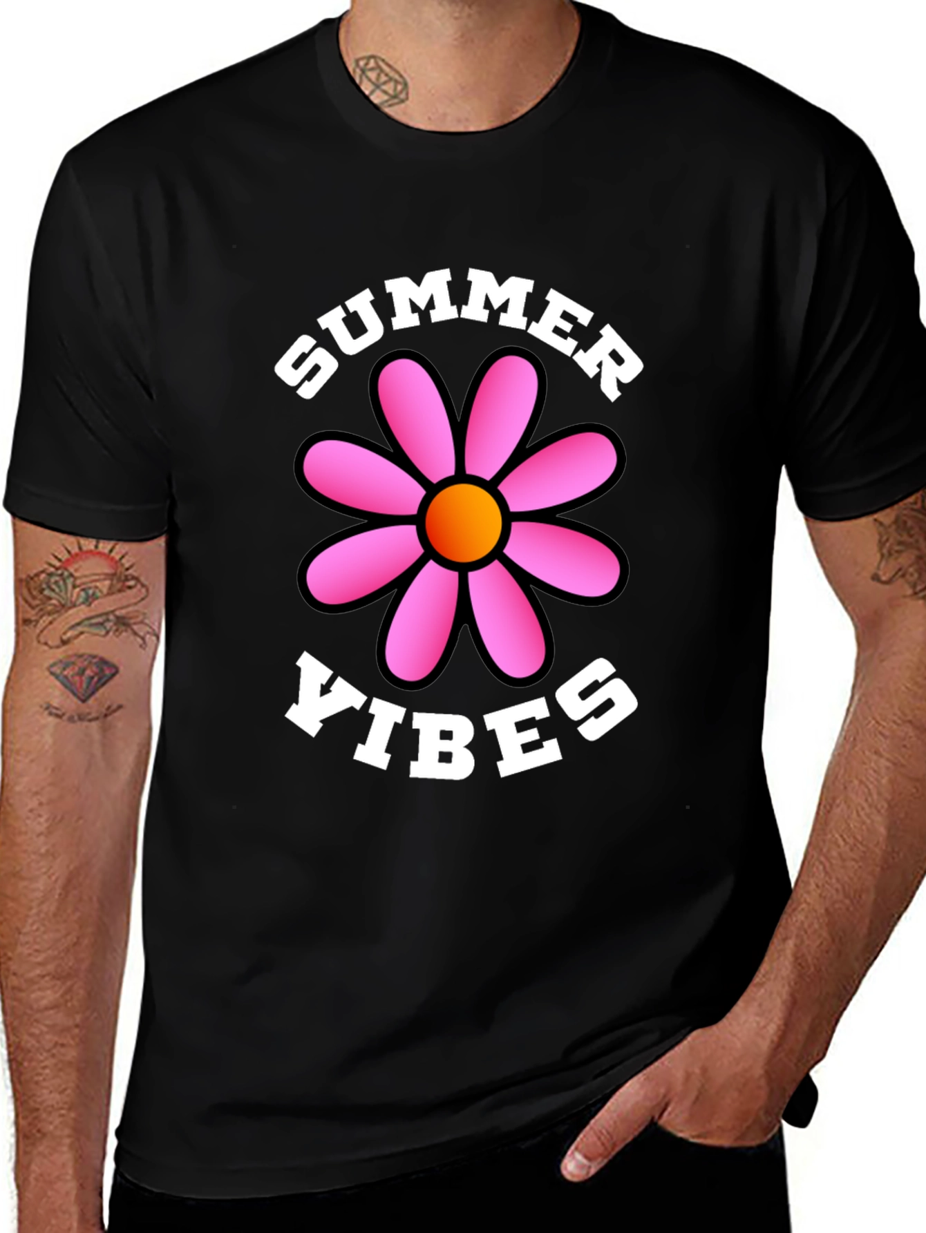 Variant 8 of Summer Vibes Graphic Tee - Black