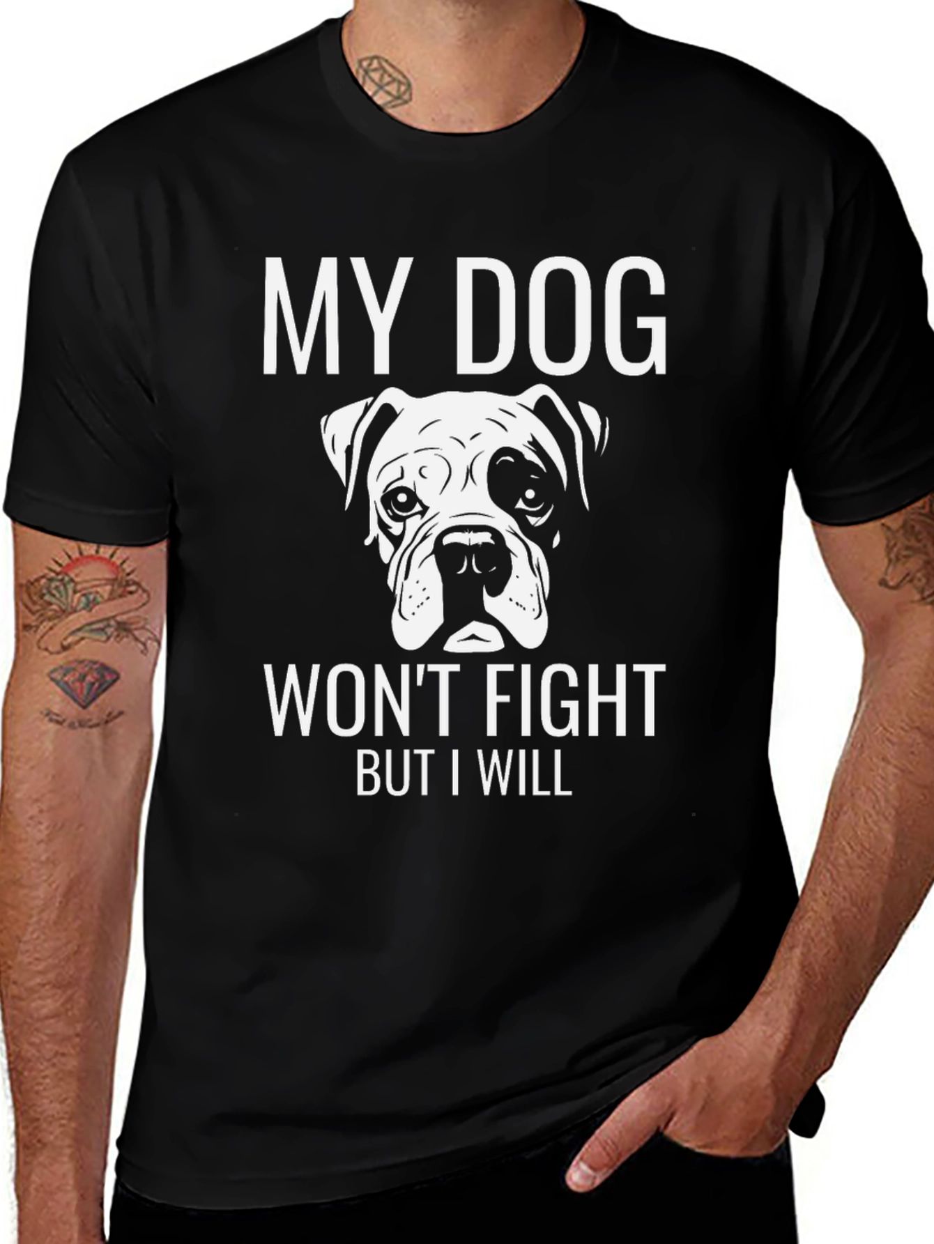 Variant 15 of My Dog Won't Fight T-Shirt