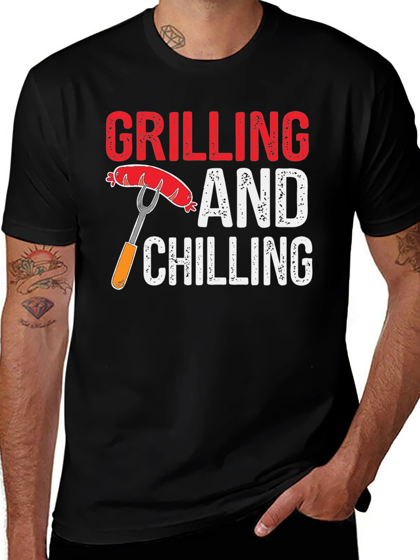 Variant 10 of Grilling and Chilling T-Shirt - Black
