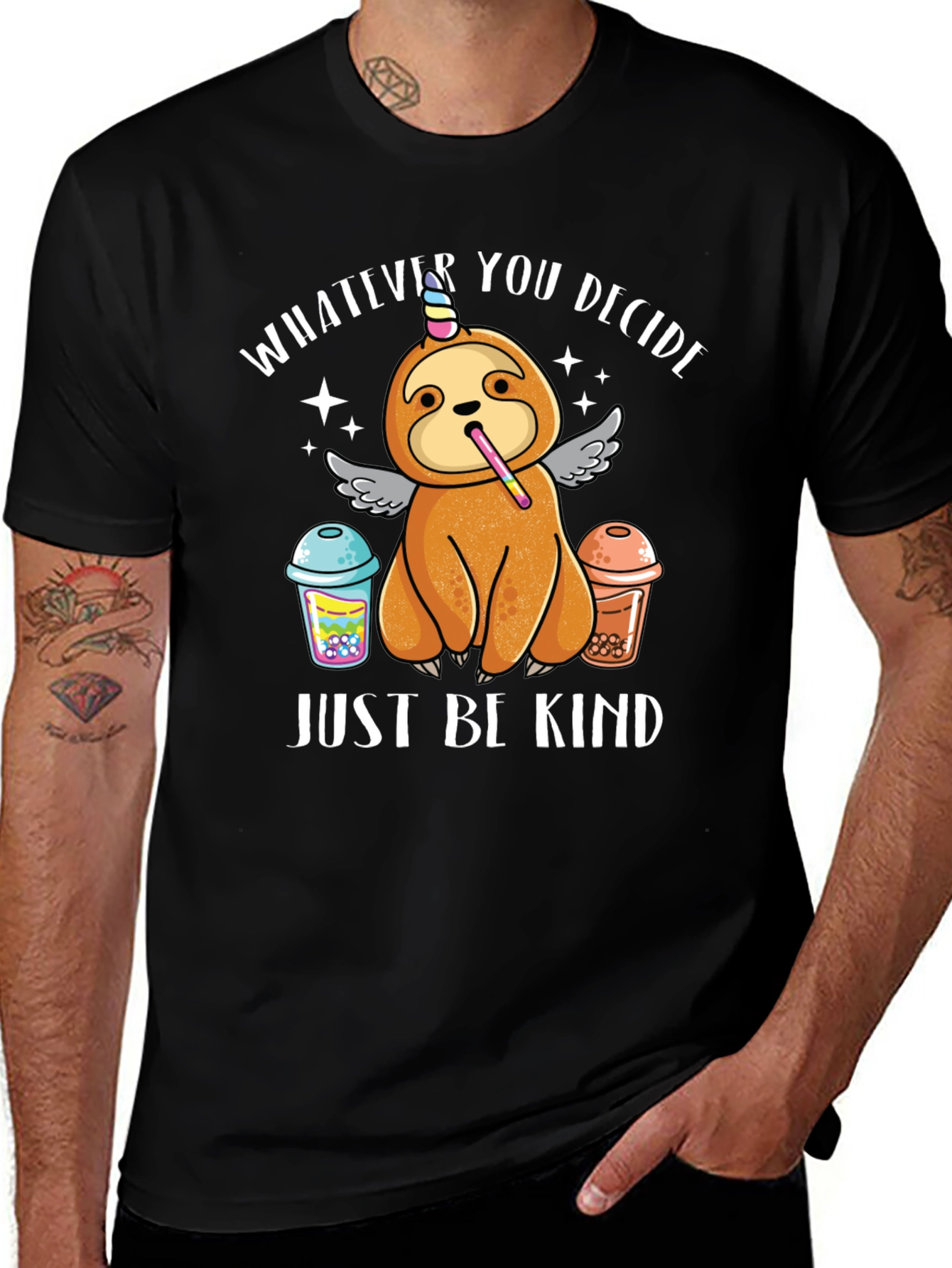 Variant 16 of Sloth Unicorn Bubble Tea T-Shirt - Just Be Kind