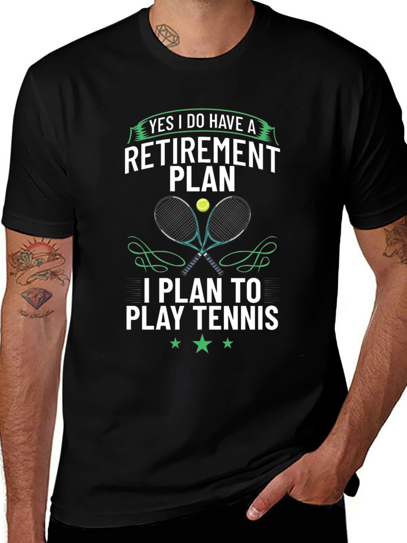 Variant 23 of Retirement Plan Tennis Graphic Tee