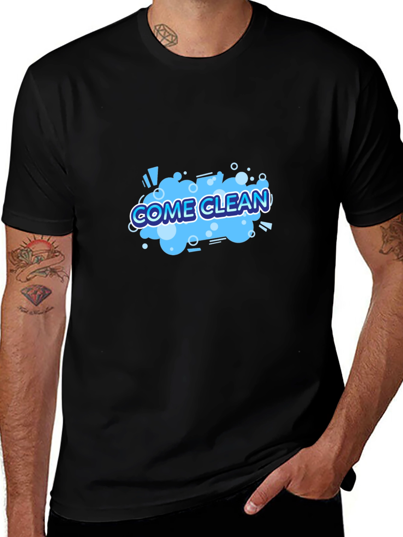 Variant 3 of Come Clean Graphic Tee - Black