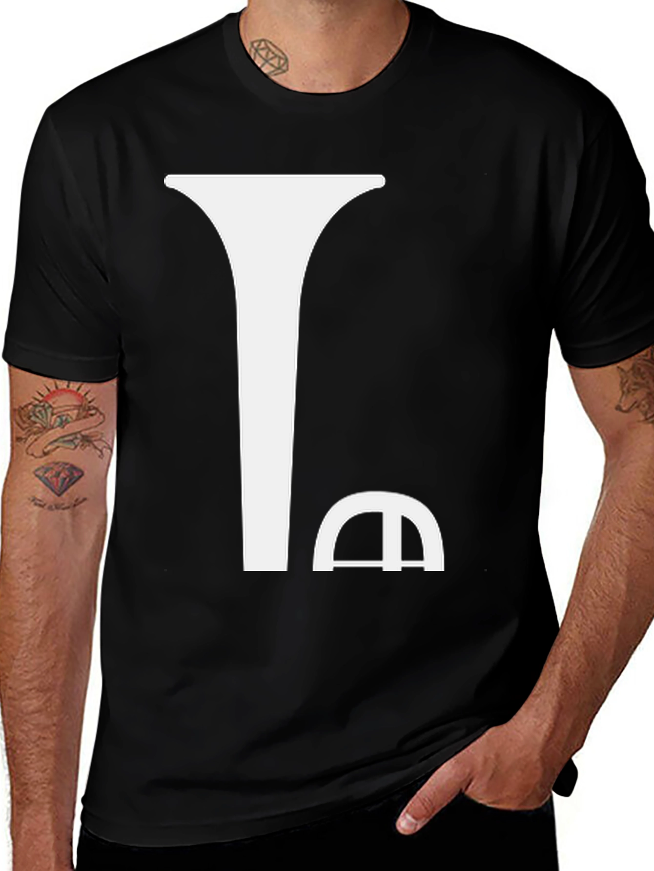 Variant 22 of Abstract Funnel Black T-Shirt