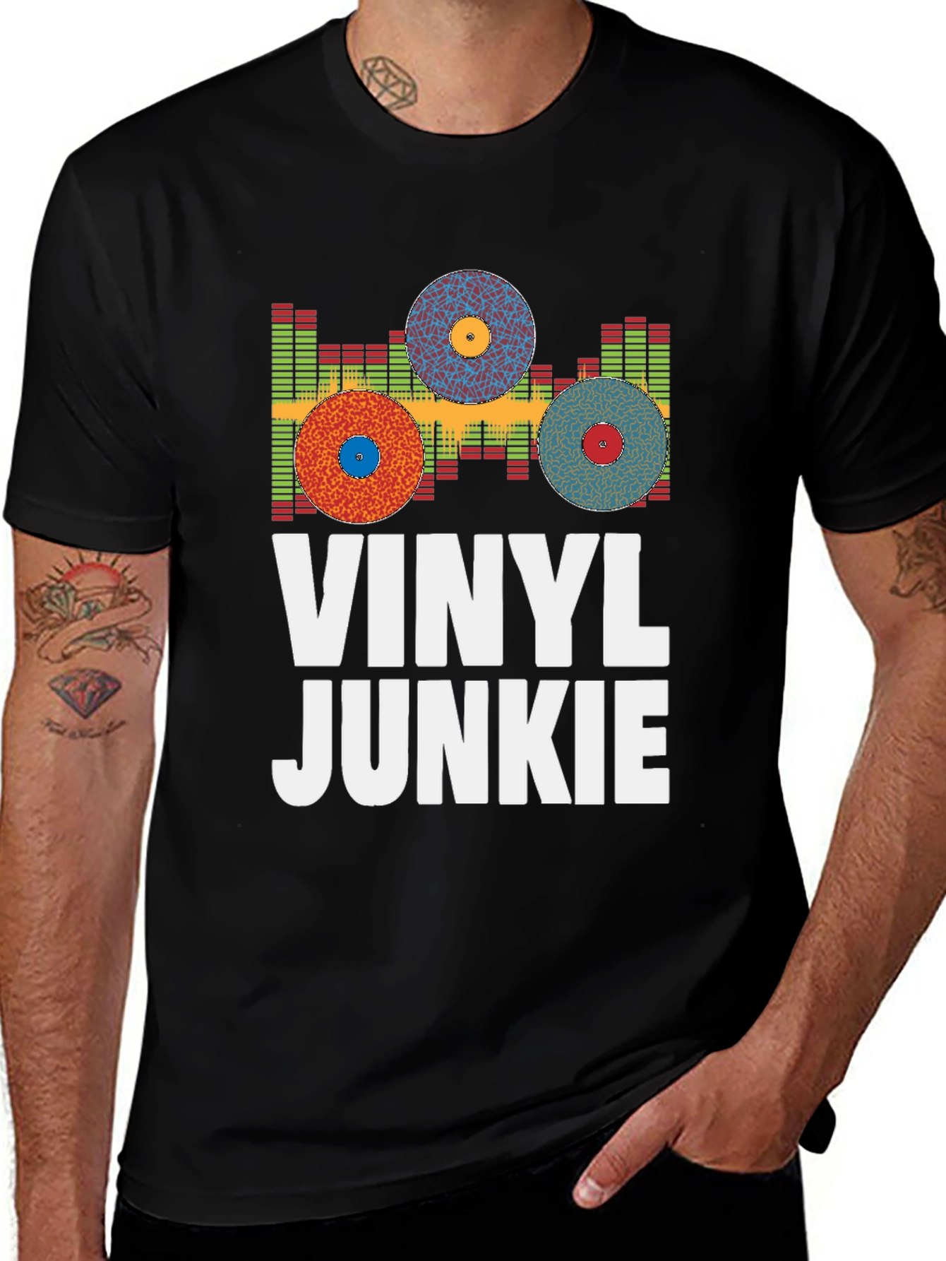 Vinyl Junkie T-Shirt - Music Lover Tee