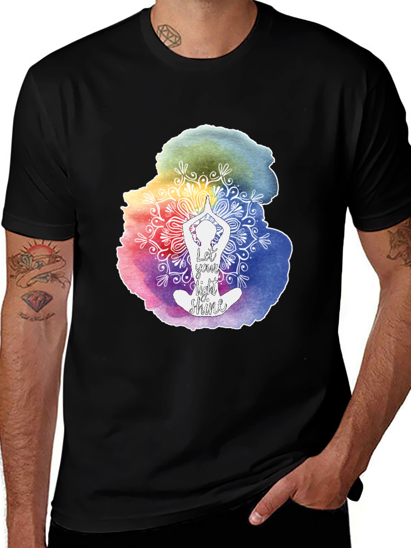 Variant 21 of Yoga Mandala T-Shirt - Let Your Light Shine