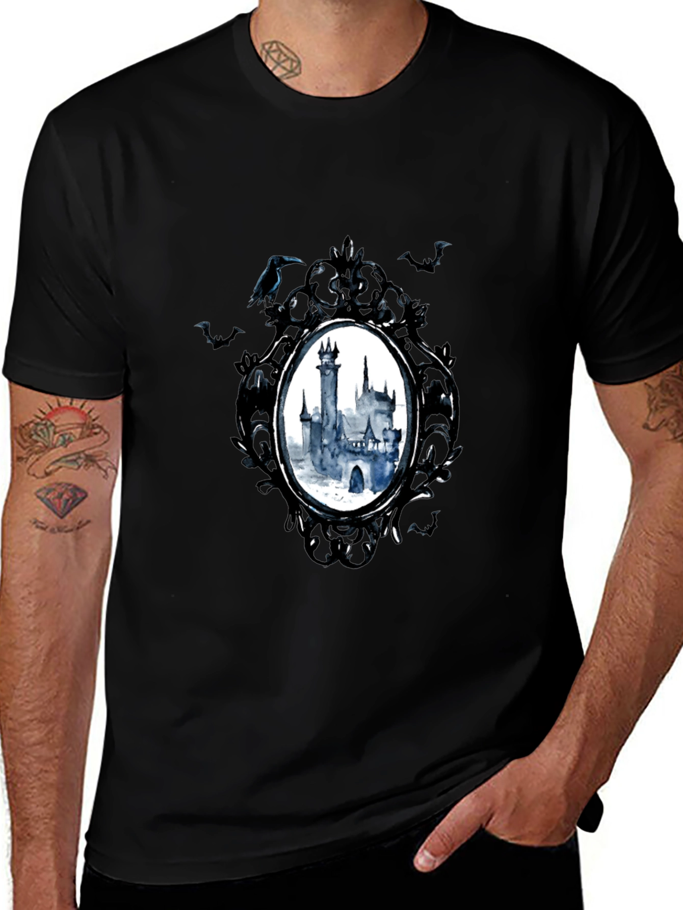 Variant 18 of Gothic Castle Graphic T-Shirt